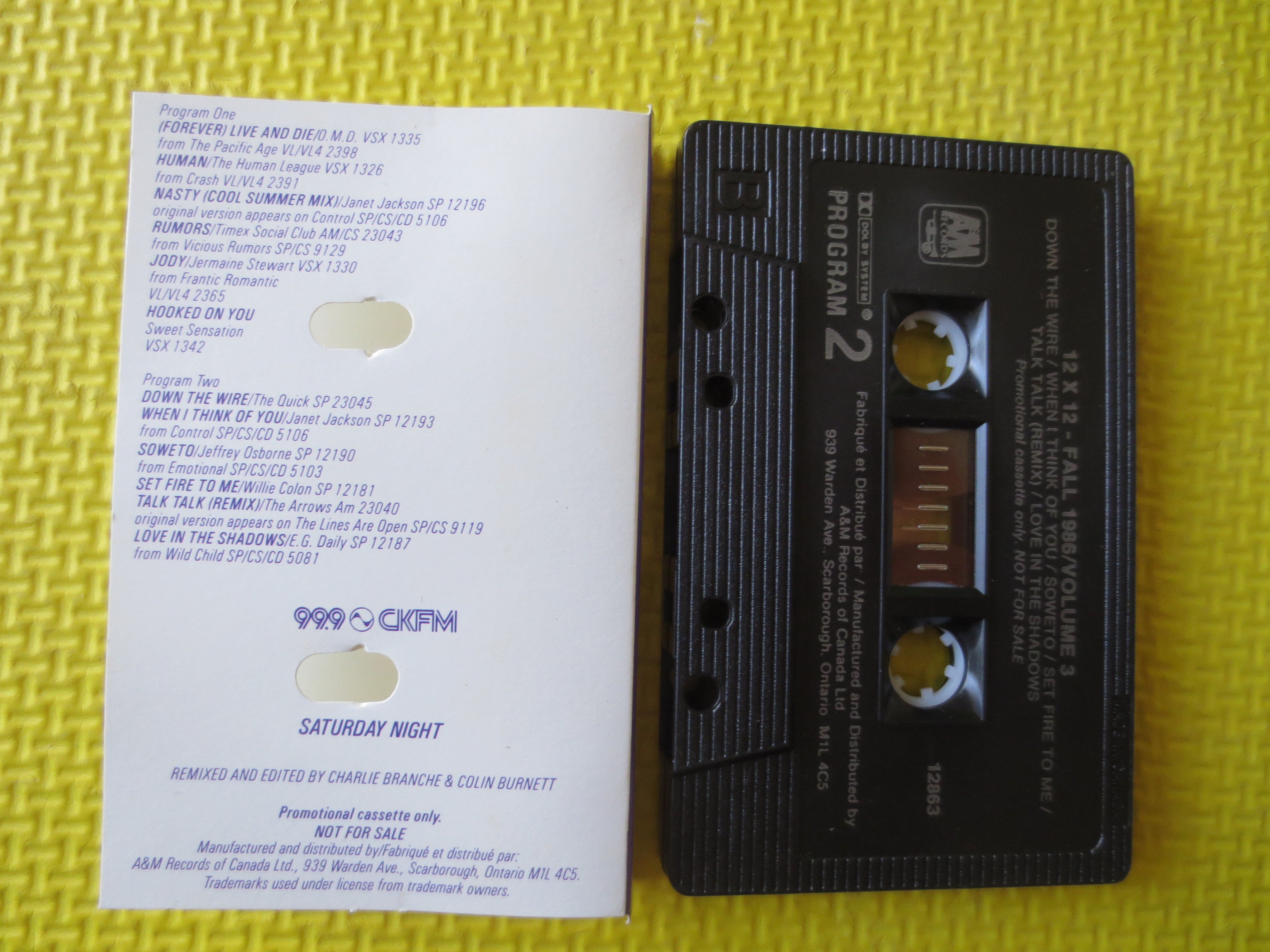 12 x 12 Fall Vol. 3 – 1987 Dance Hits Cassette