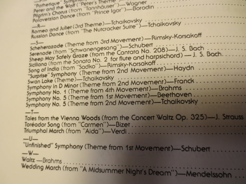Classic Themes by the Masters – Vintage Sheet Music Book