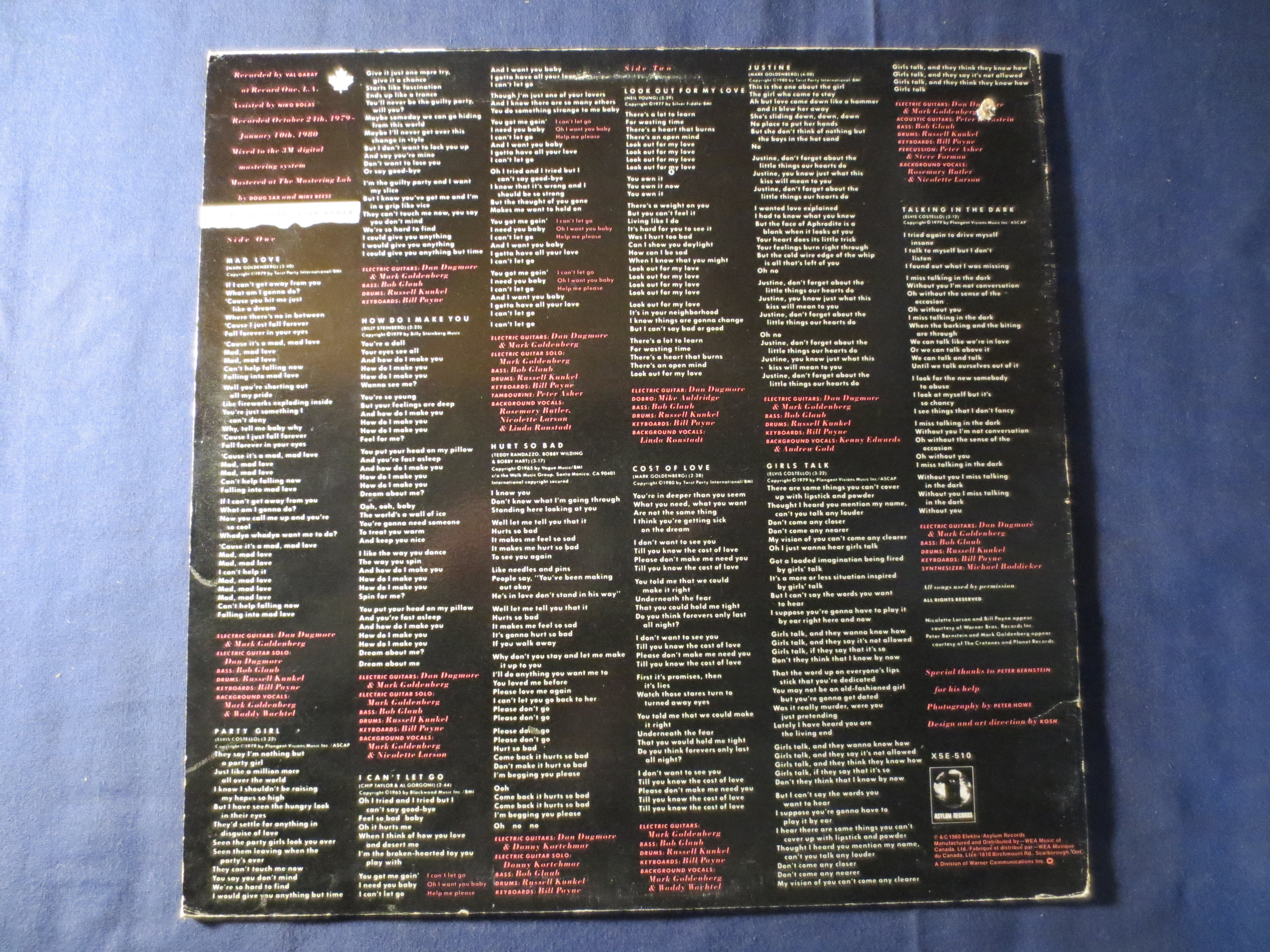 Linda Ronstadt – Mad Love (1980) [Vinyl LP]