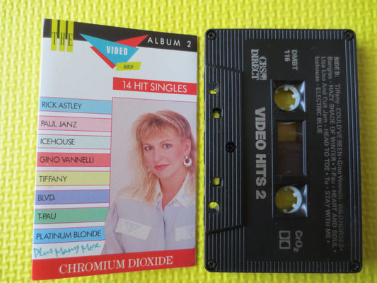 The VIDEO HITS, Album 2, RICK Astley Tapes, Tiffany Tapes, Cassette Music, Tape Cassette, Music Cassette, 1988 Cassette