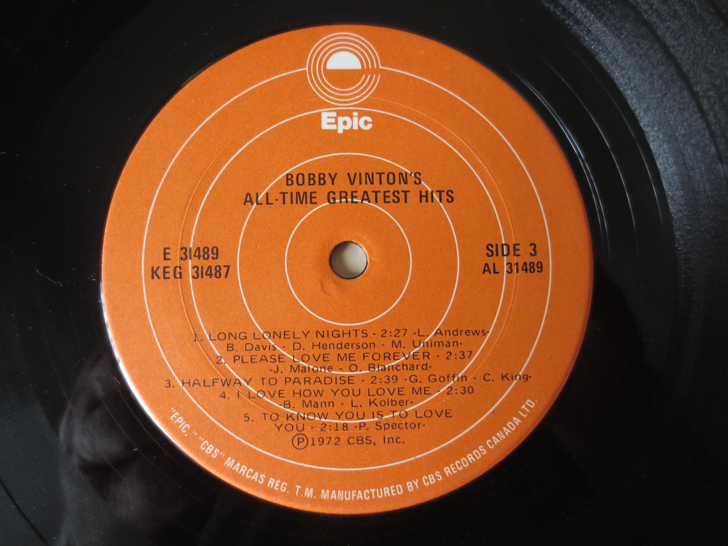 BOBBY VINTON, GREATEST Hits Record, Bobby Vinton Albums, Bobby Vinton Lp, Record Vinyl, Vinyl Record, Vinyl, 1972 Records