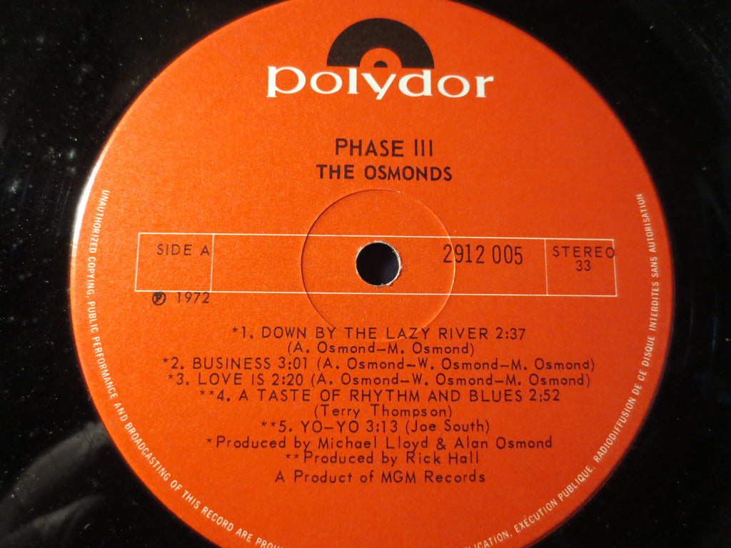 The Osmonds – Phase III (1972) Vinyl LP