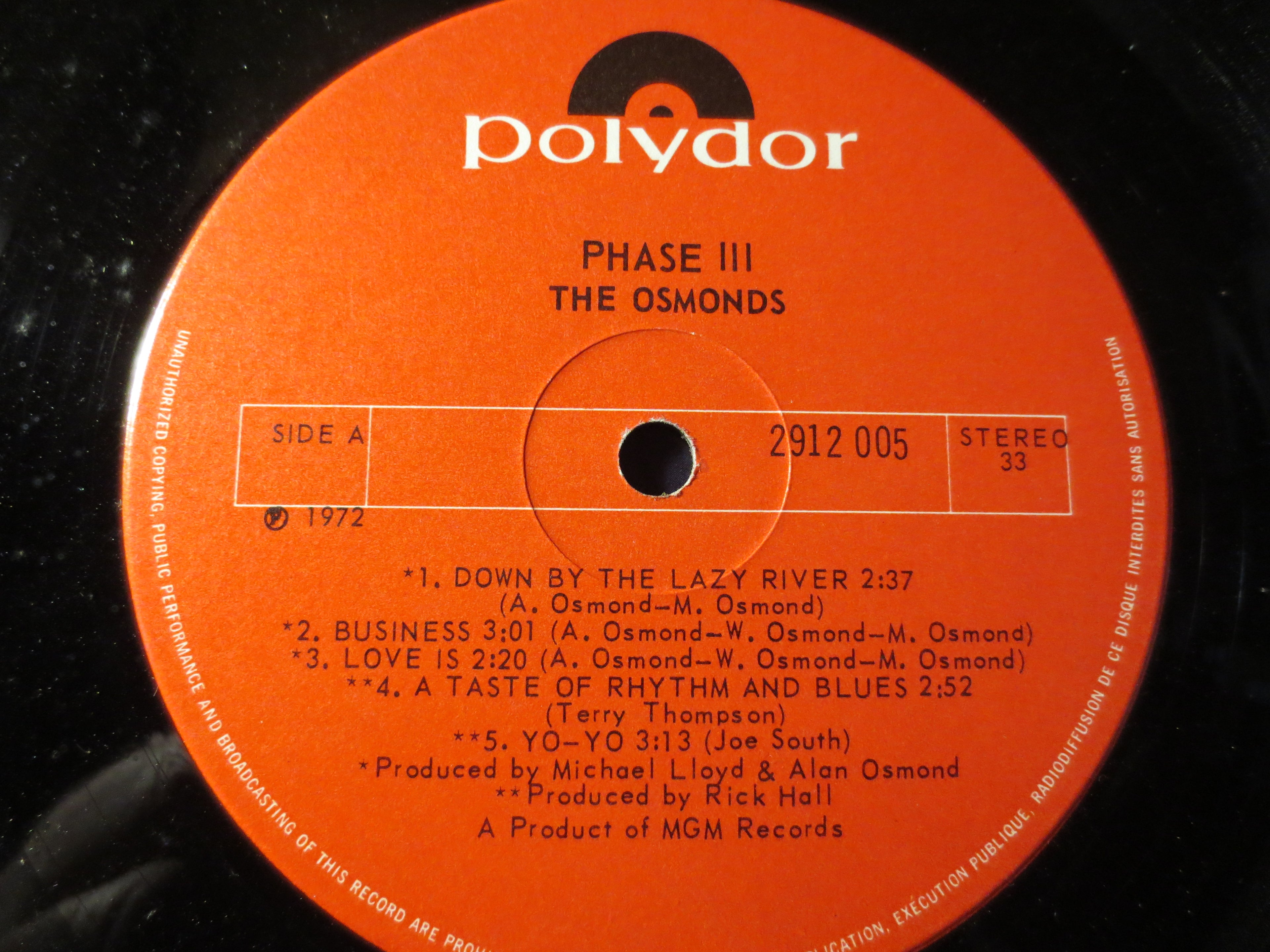 The Osmonds – Phase III (1972) Vinyl LP