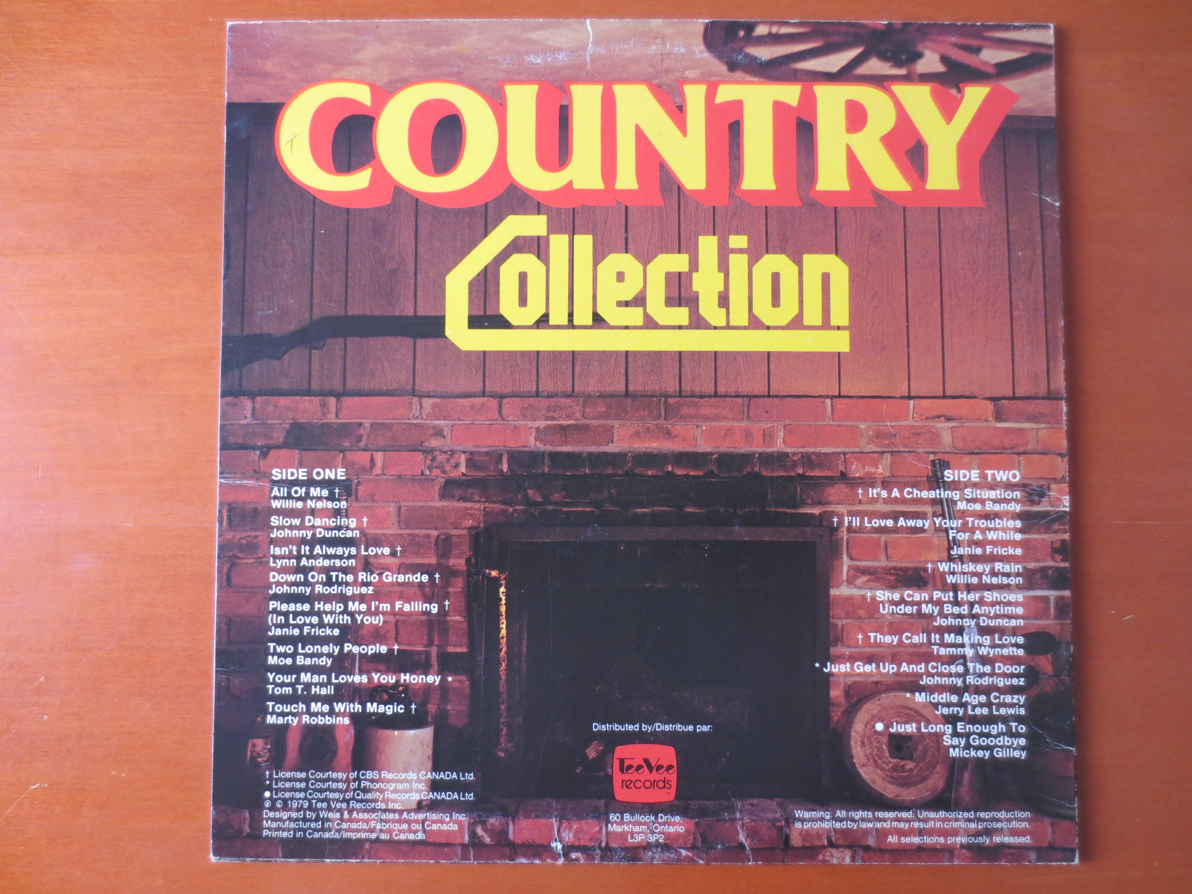 Various Artists – Country Collection (Tee Vee Records, 1979) Vinyl LP