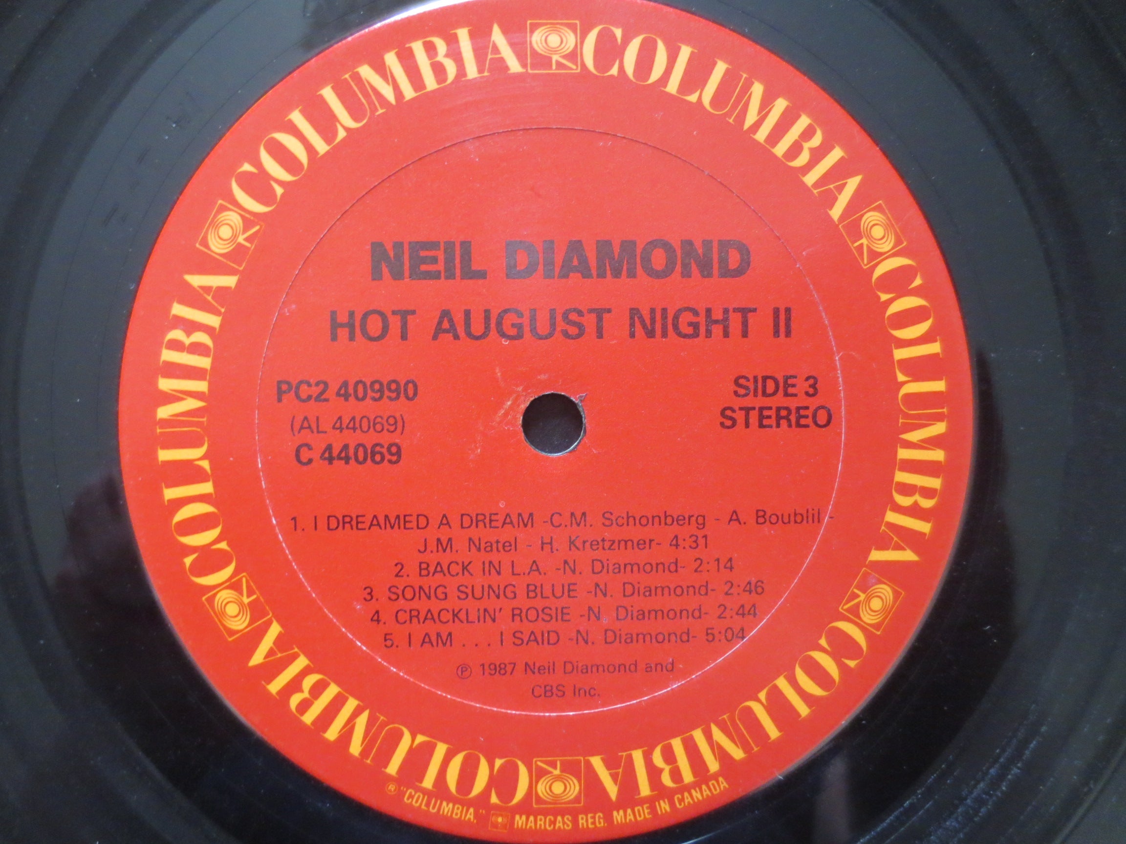 Neil Diamond – Hot August Night II (1987) Vinyl 2xLP