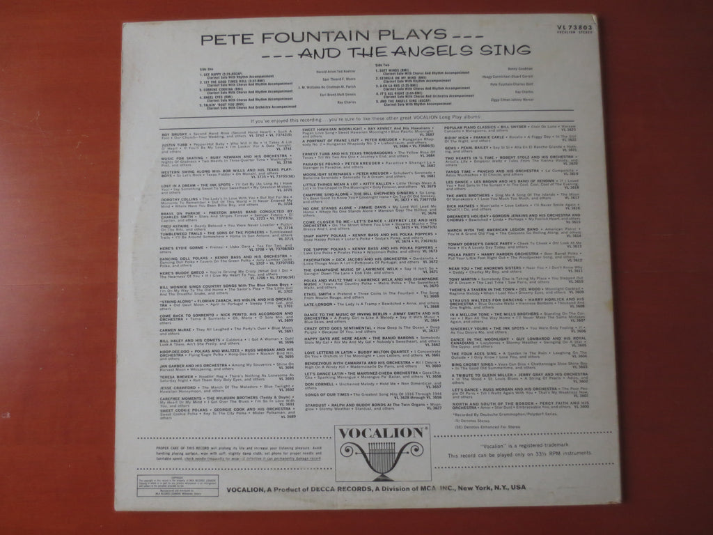 Pete Fountain – Pete Fountain Plays and the Angels Sing (1967) Vinyl LP