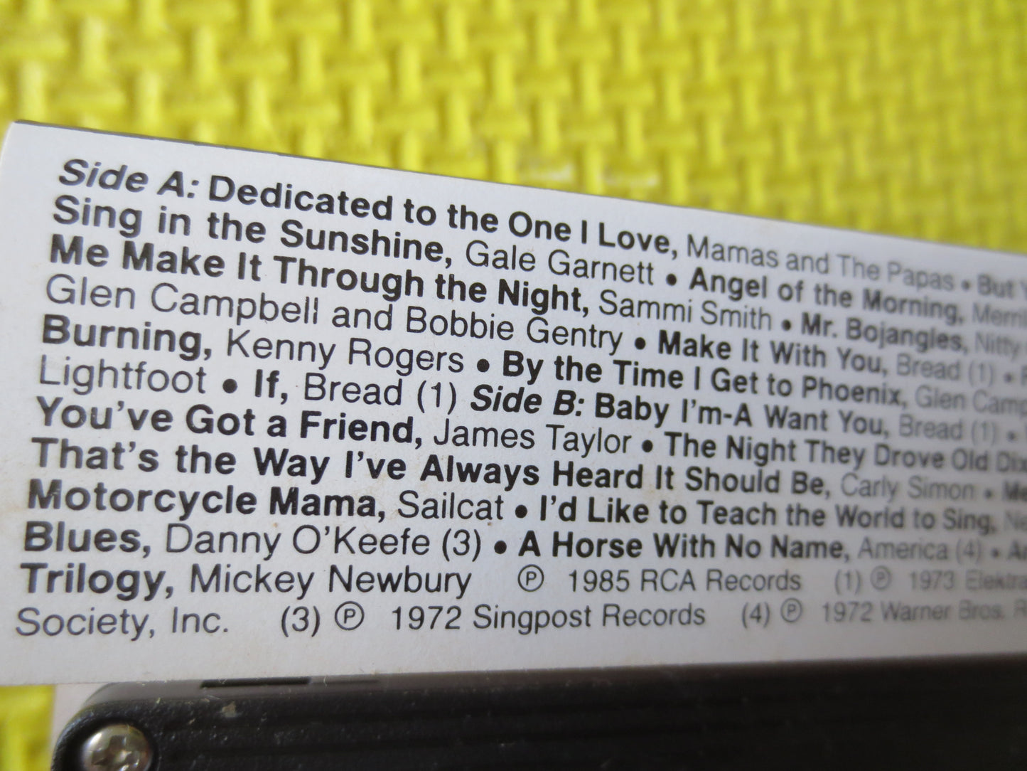 BLOWIN' in the WIND, Volume 2, Readers Digest, Rock Music, Rock and Roll Tape, Rock Music Cassette, Music Cassettes, 1985 Cassette