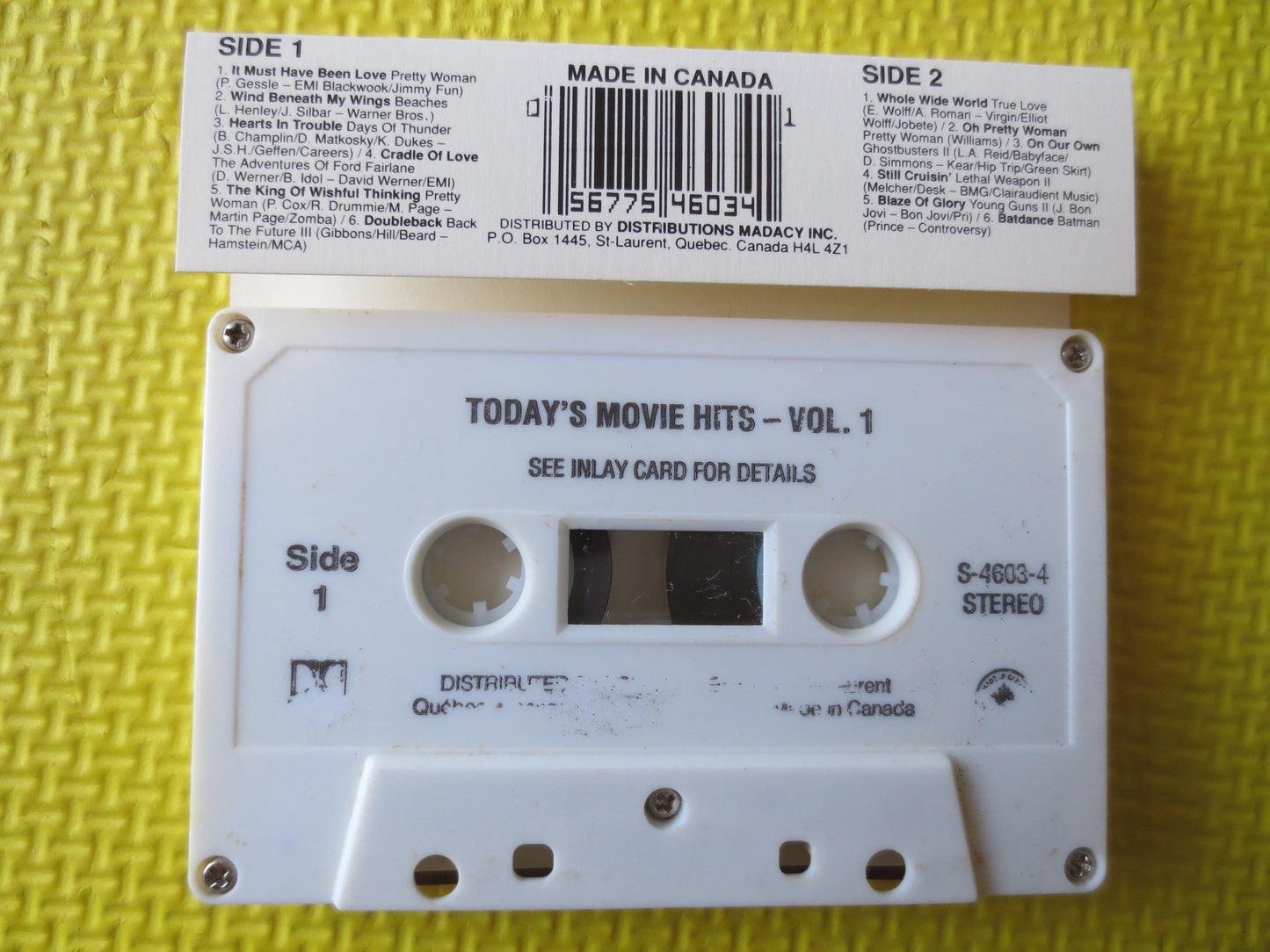 Today's MOVIE HITS, Volume 1, MOVIE Songs, Soundtrack Tapes, Tape Cassette, Movie lp, Tapes, Rock Cassette, Cassette Music