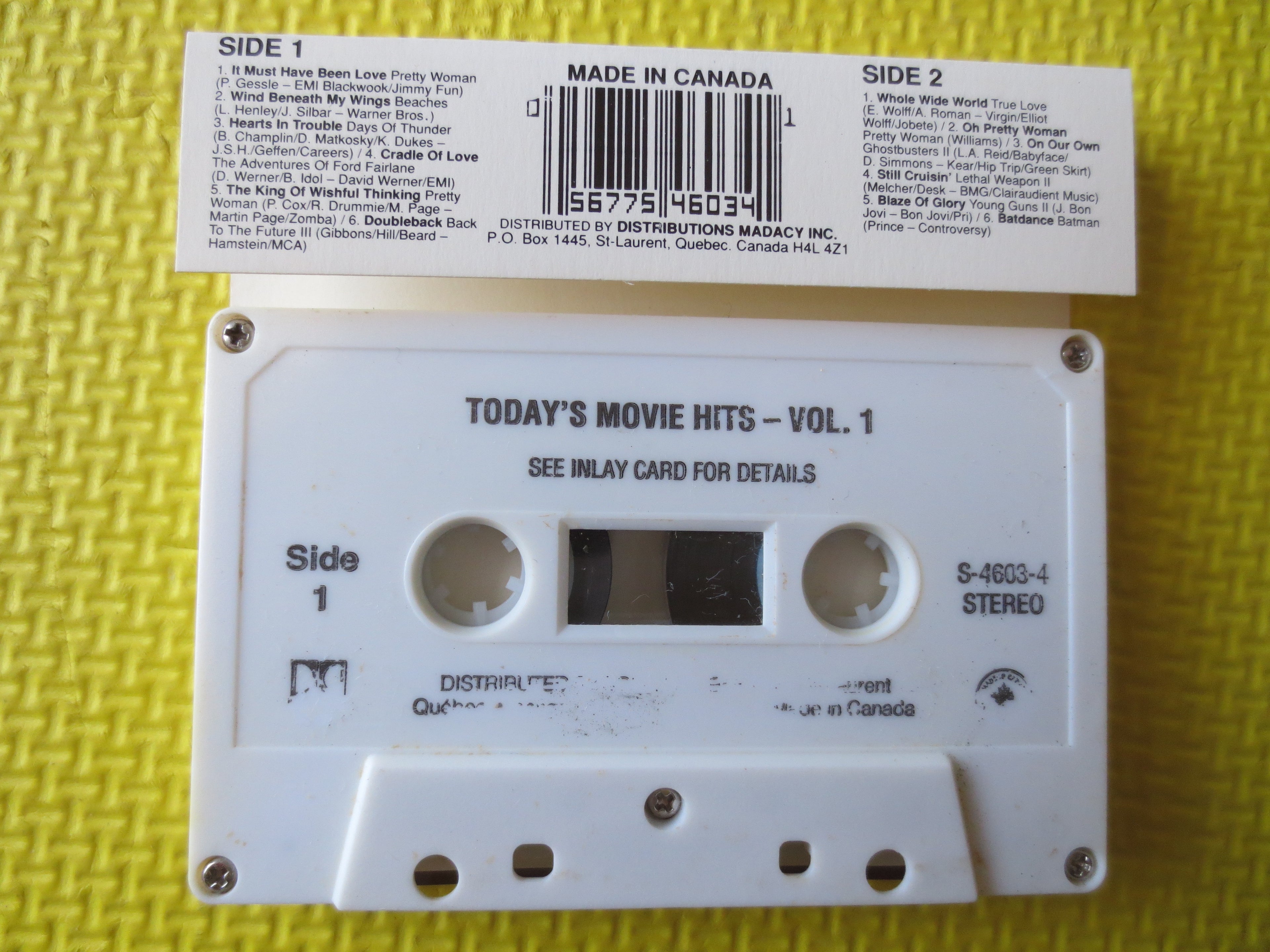 Today's Movie Hits Vol. 1 Cassette