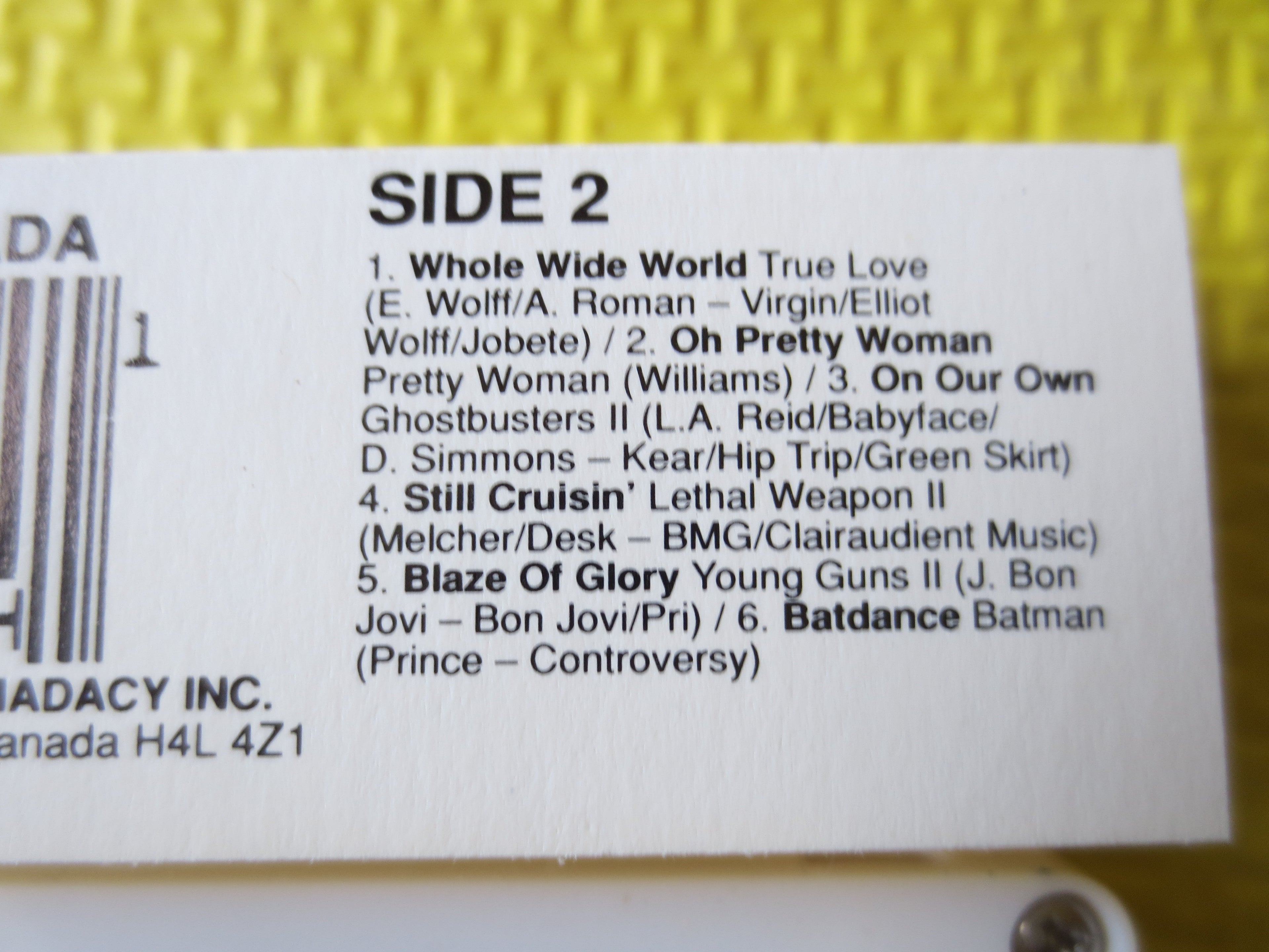 Today's Movie Hits Vol. 1 Cassette