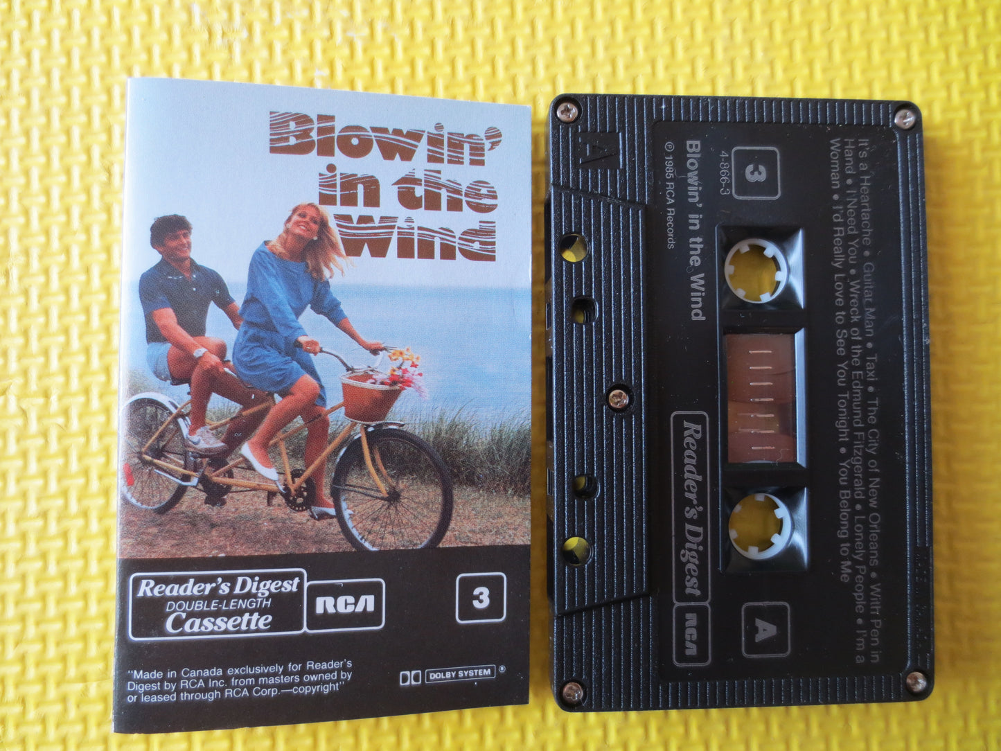 BLOWIN' in the WIND, Volume 2, Readers Digest, Rock Music, Rock and Roll Tape, Rock Music Cassette, Music Cassettes, 1985 Cassette