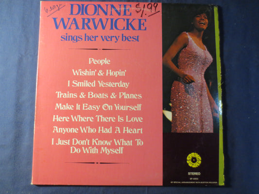 DIONNE WARWICKE, SINGS Her Very Best, Vintage Vinyl, Record Vinyl, Record, Vinyl Record, Vinyl, Pop Record, 1971 Records