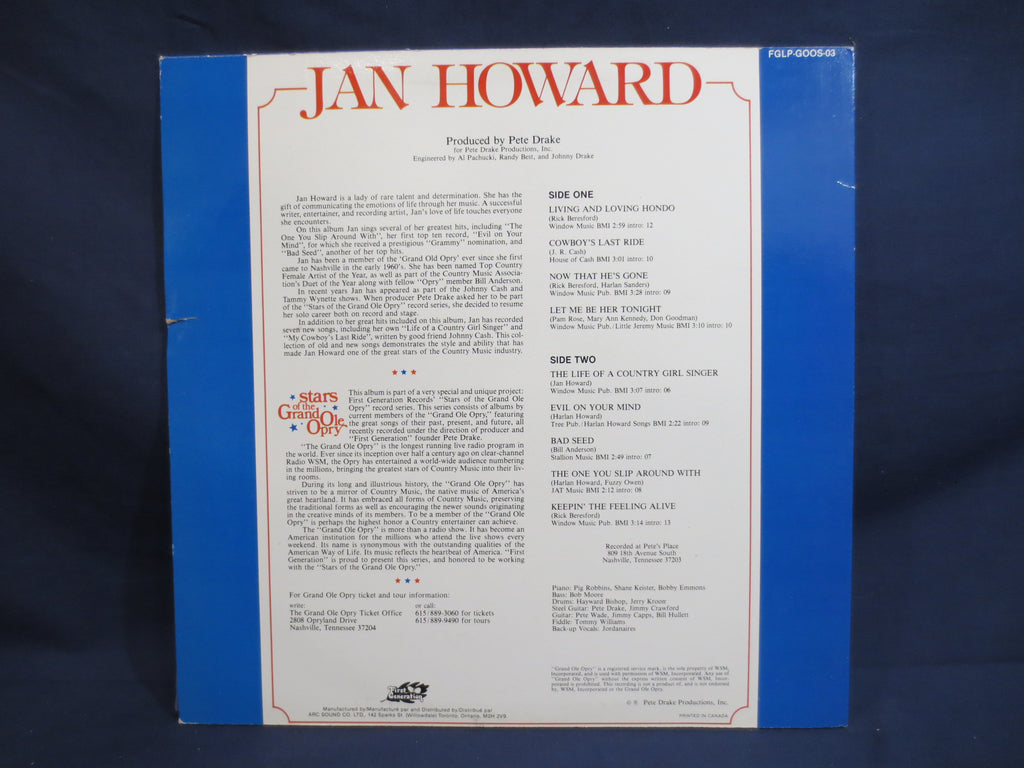 Jan Howard – Country (1981) Vinyl LP