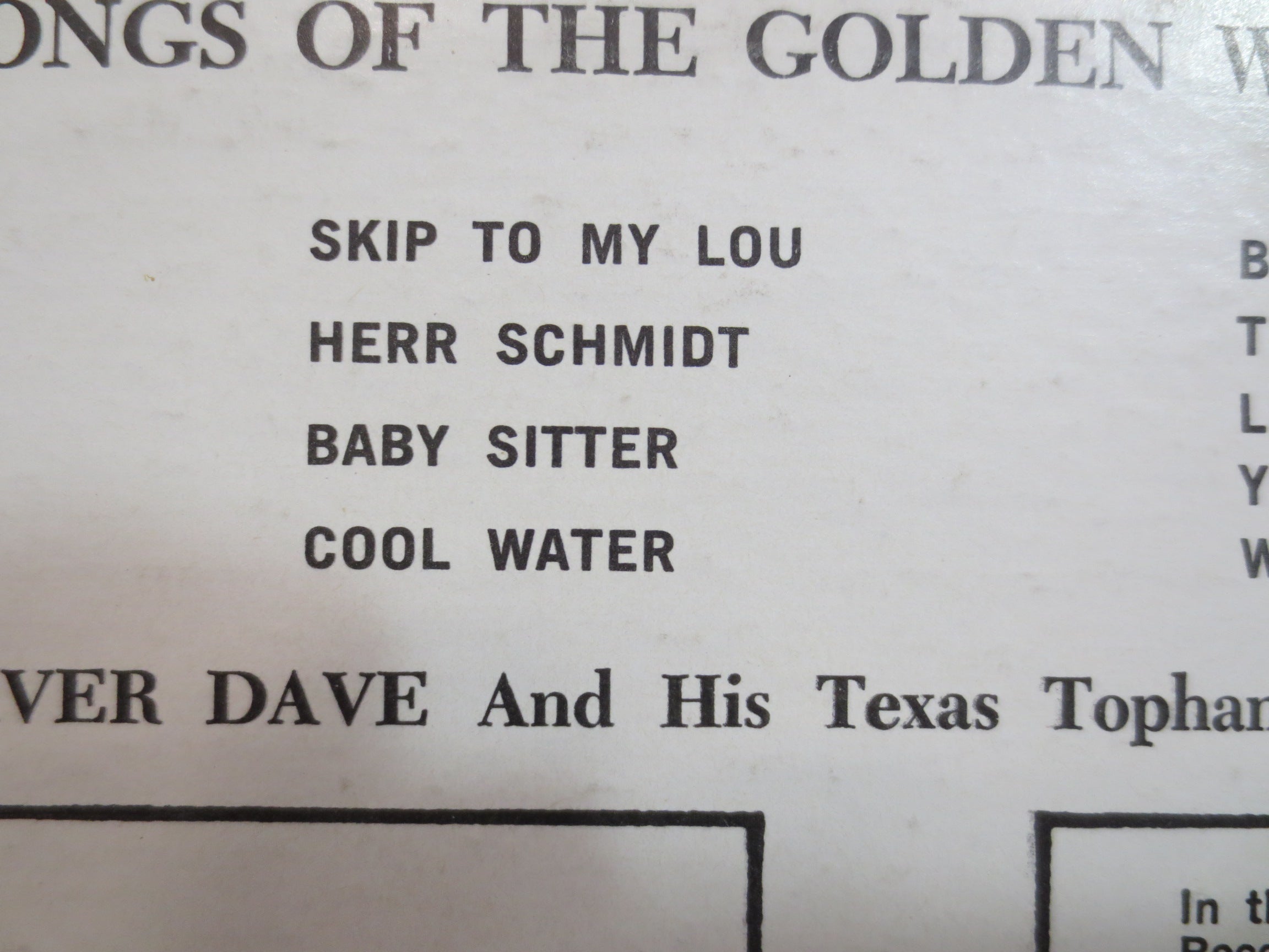 Red River Dave – Songs of the Golden West (1957) Vinyl LP