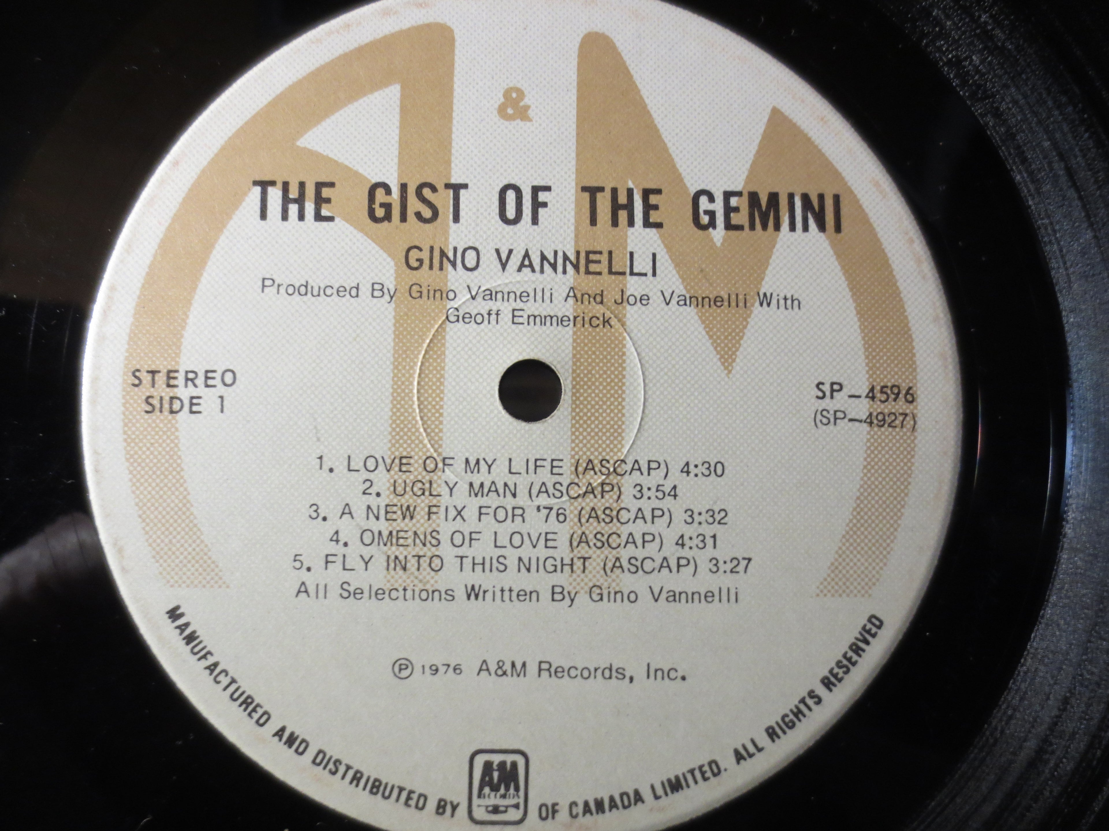 Gino Vannelli – The Gist of the Gemini (1976) Vinyl LP