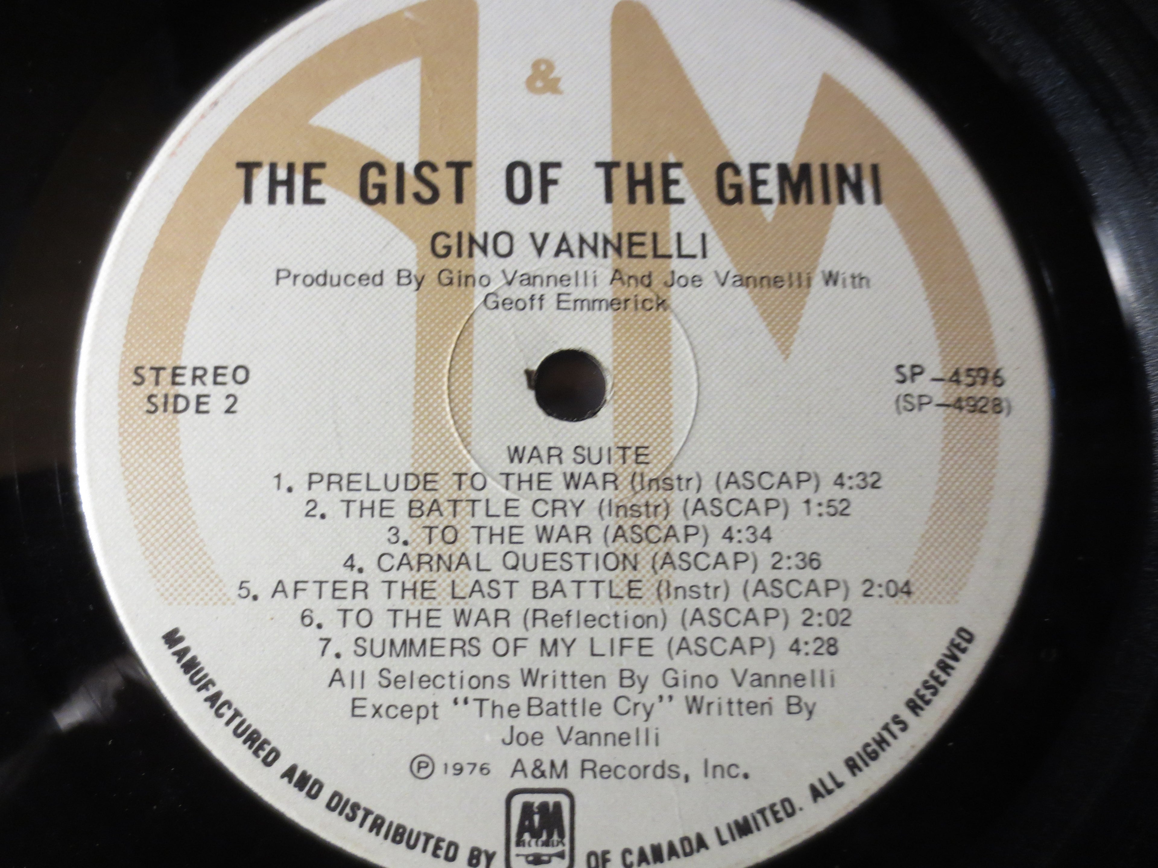 Gino Vannelli – The Gist of the Gemini (1976) Vinyl LP