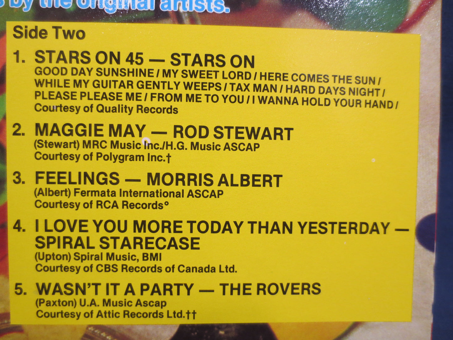The PARTY ALBUM, Original HITS, Jim Croce Record, The Rovers Record, Neil Sedaka Record, Vintage Vinyl, Lps, 1983 Records