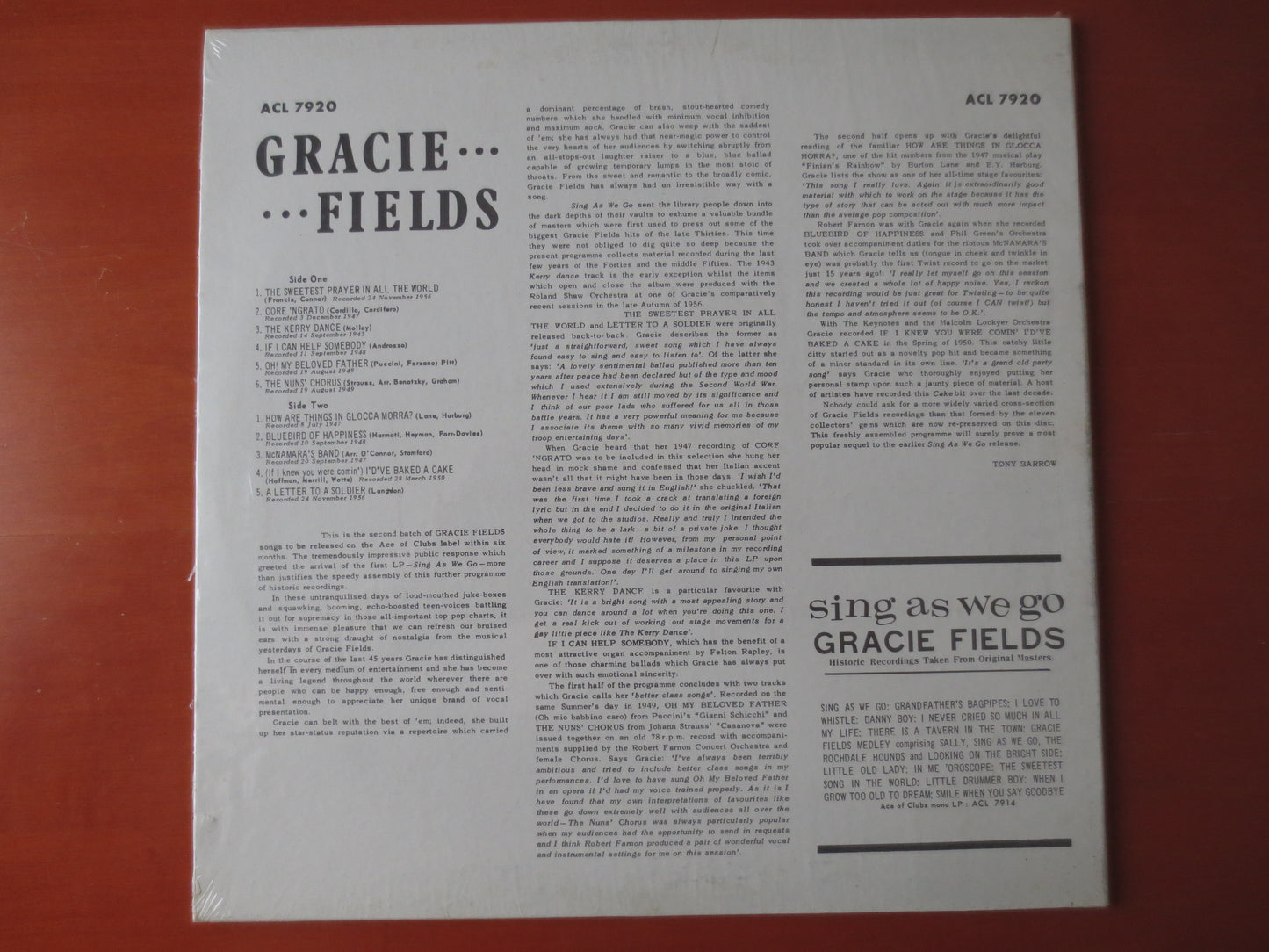 GRACIE FIELDS, GRACIE FIELDS Record, Gracie Fields Album, Gracie Fields Vinyl, Vinyl Records, Jazz Vinyl, Vintage Jazz, Lps, 1962 Records