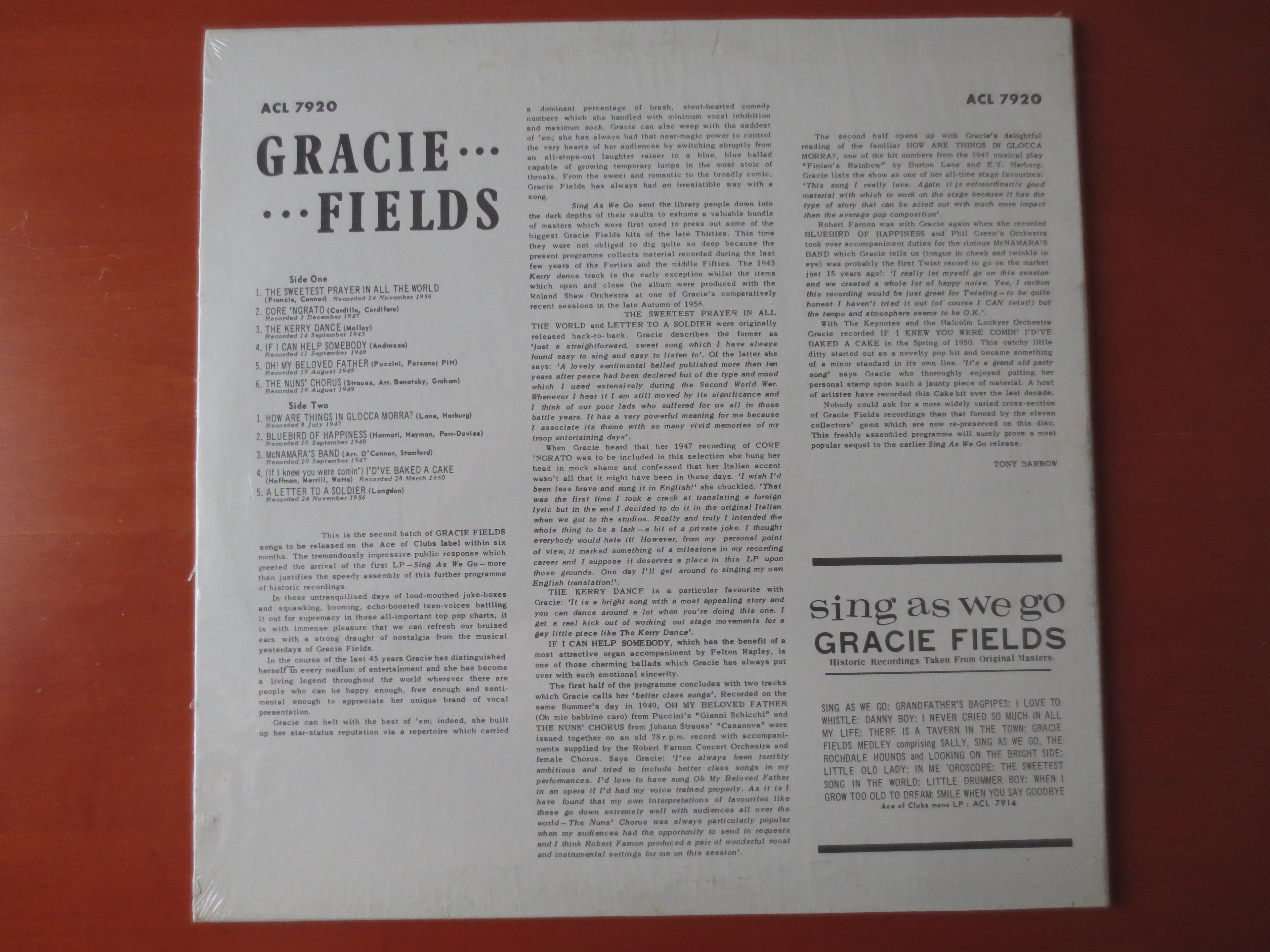 Gracie Fields – Gracie Fields (1962) Vinyl LP