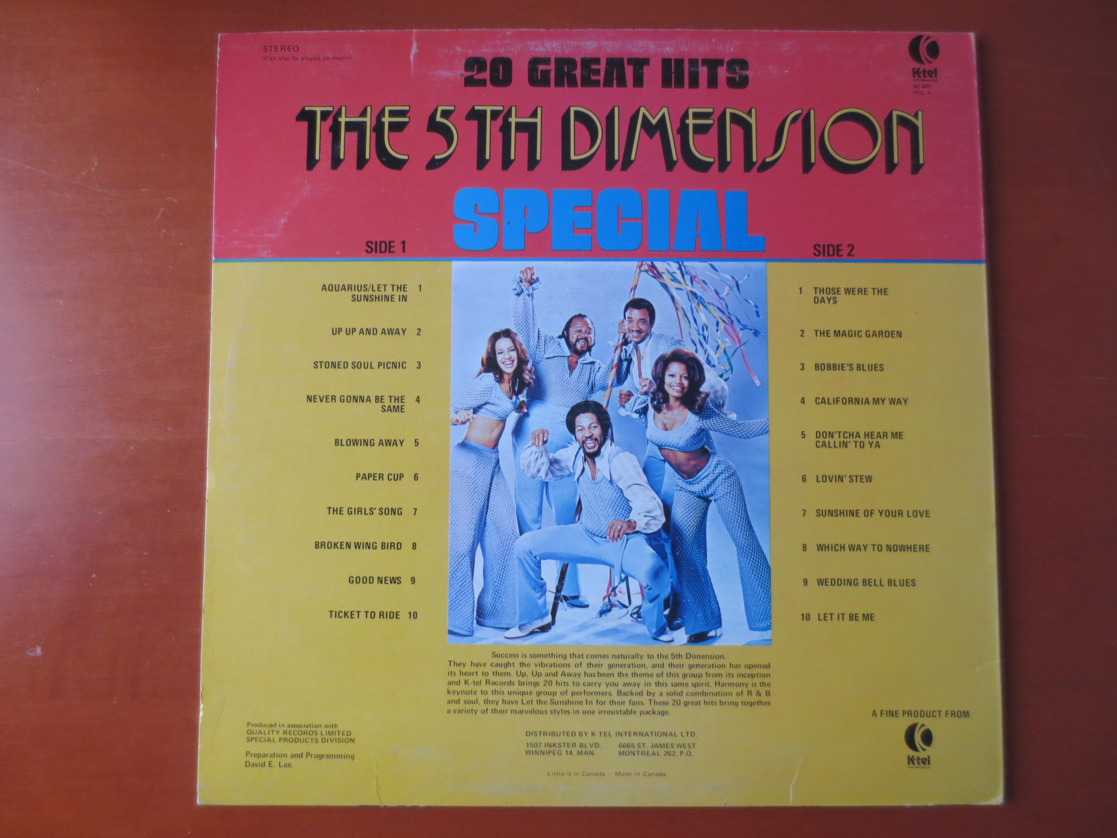 The 5th Dimension – 20 Great Hits – K-Tel (1970) Vinyl LP