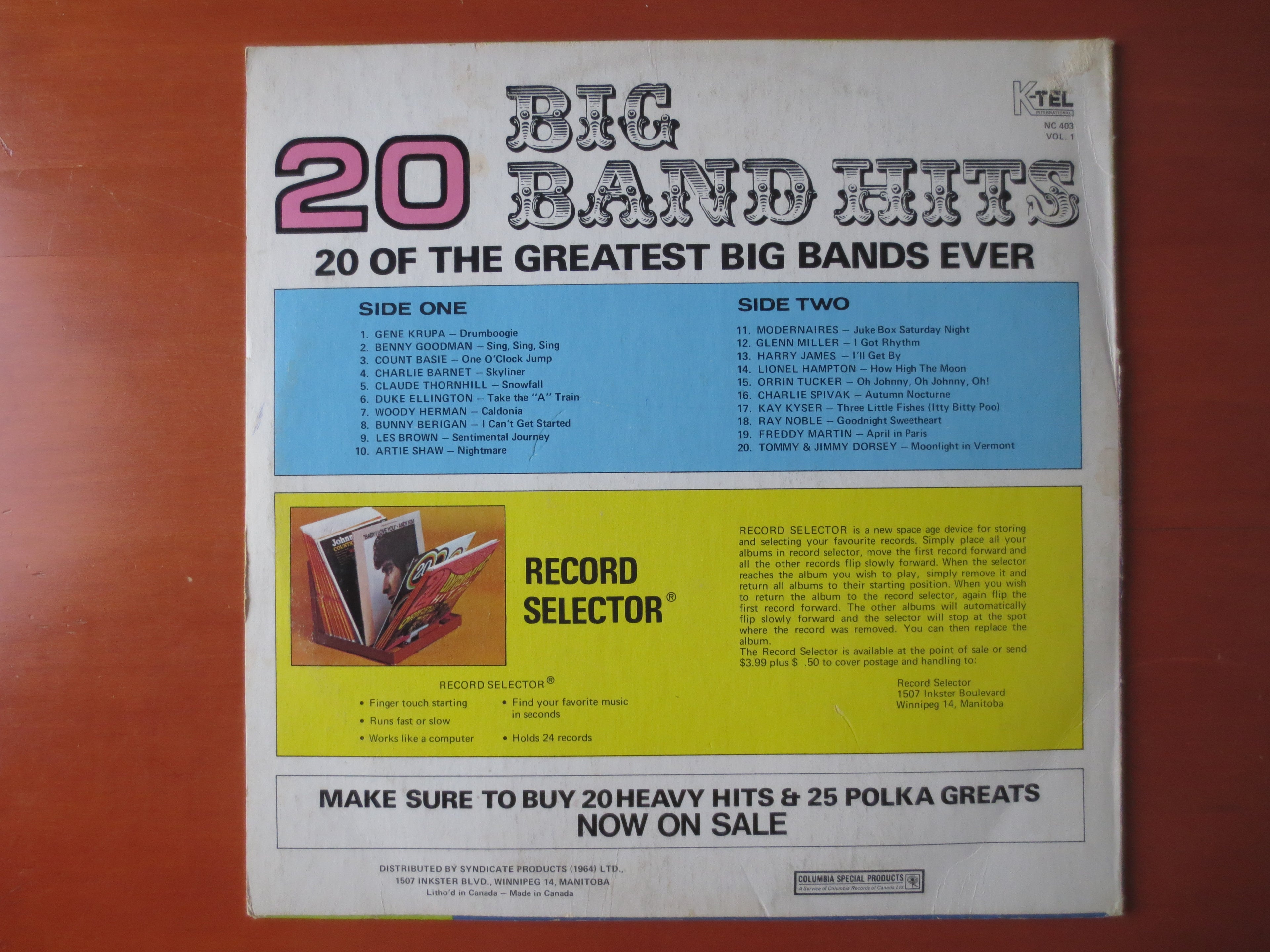 Various Artists – 20 Big Band Hits (1964) Vinyl LP