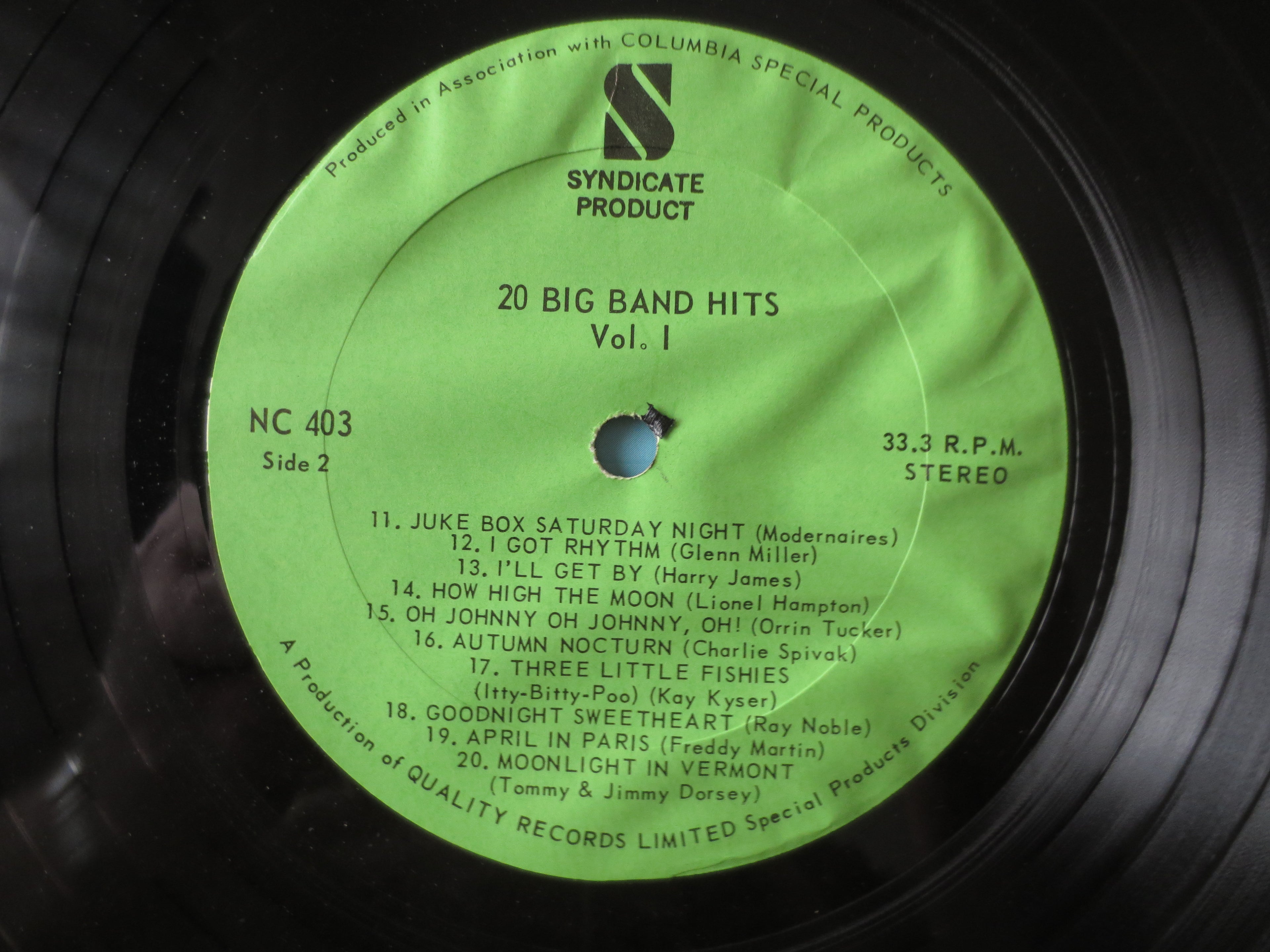 Various Artists – 20 Big Band Hits (1964) Vinyl LP