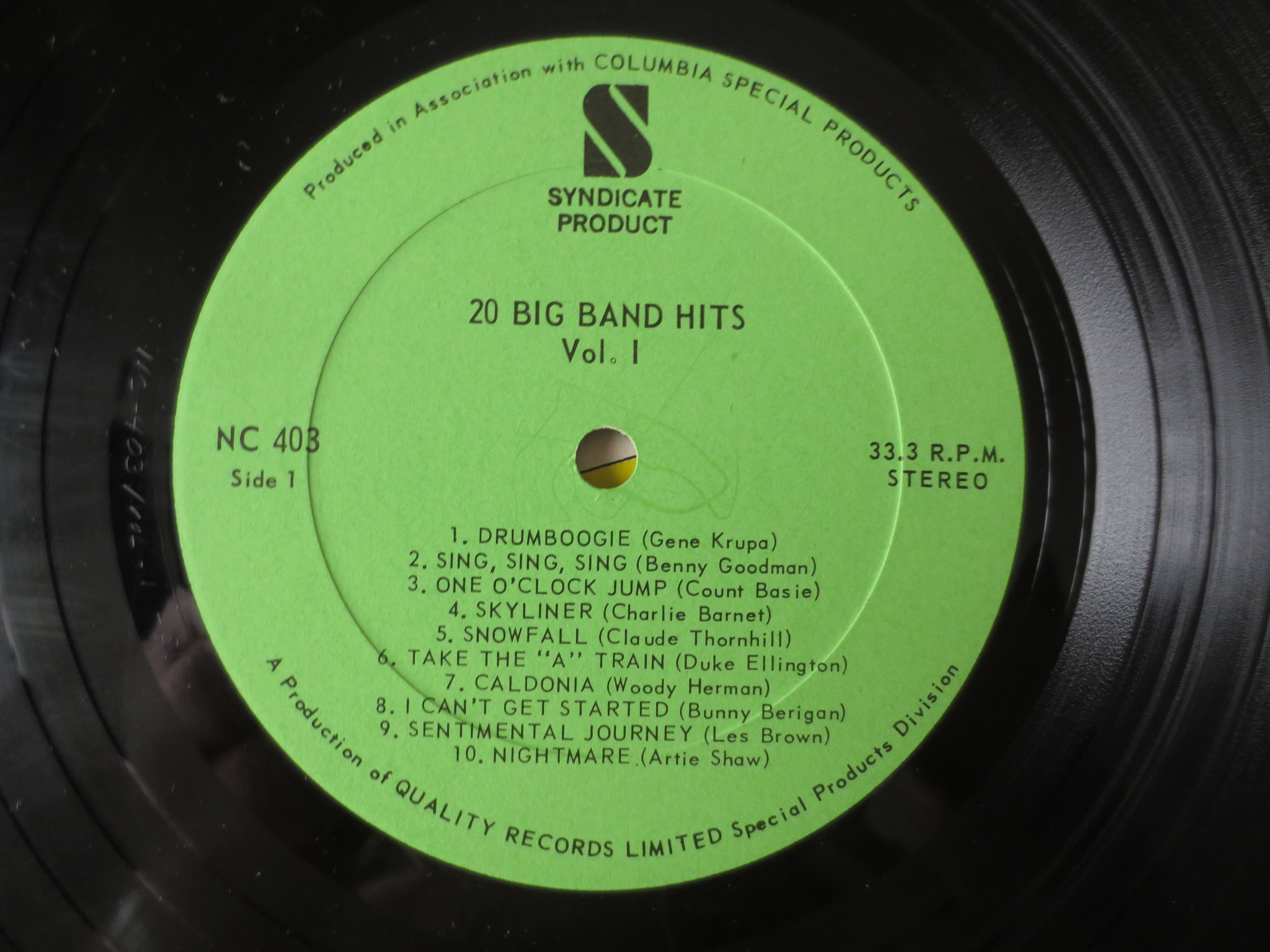 Various Artists – 20 Big Band Hits (1964) Vinyl LP
