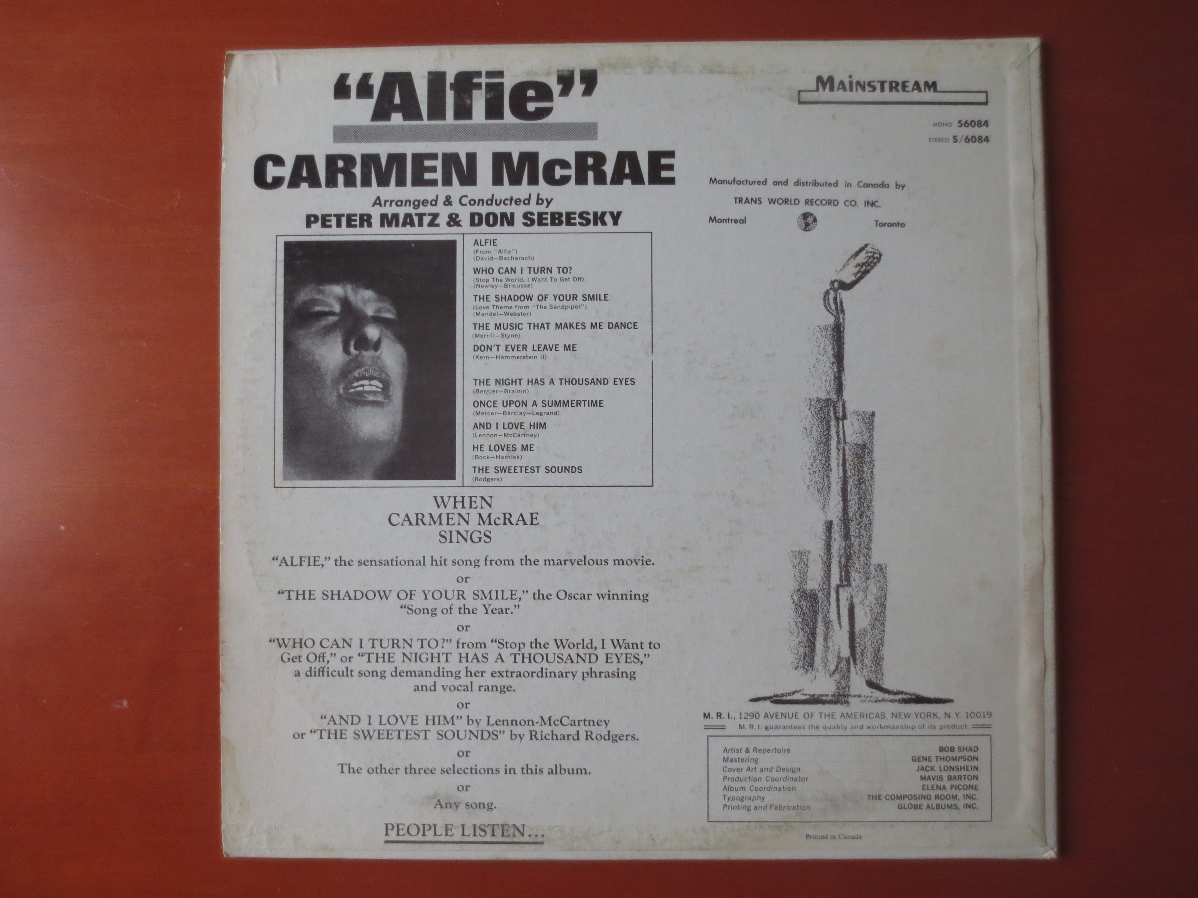 Carmen McRae – Alfie (1966) [Vinyl LP]