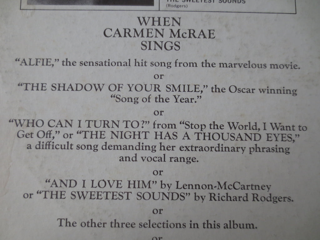 Carmen McRae – Alfie (1966) [Vinyl LP]