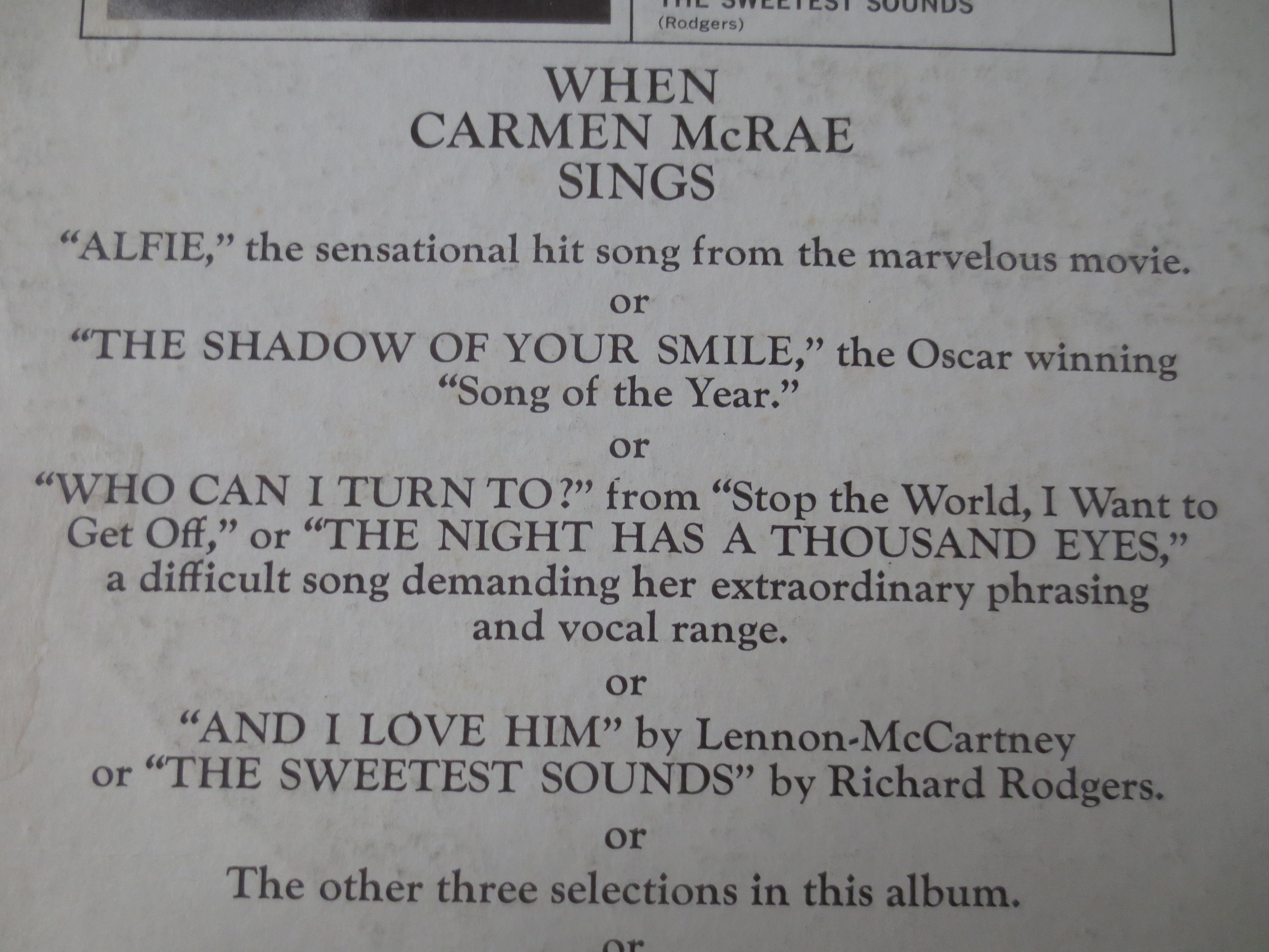 Carmen McRae – Alfie (1966) [Vinyl LP]