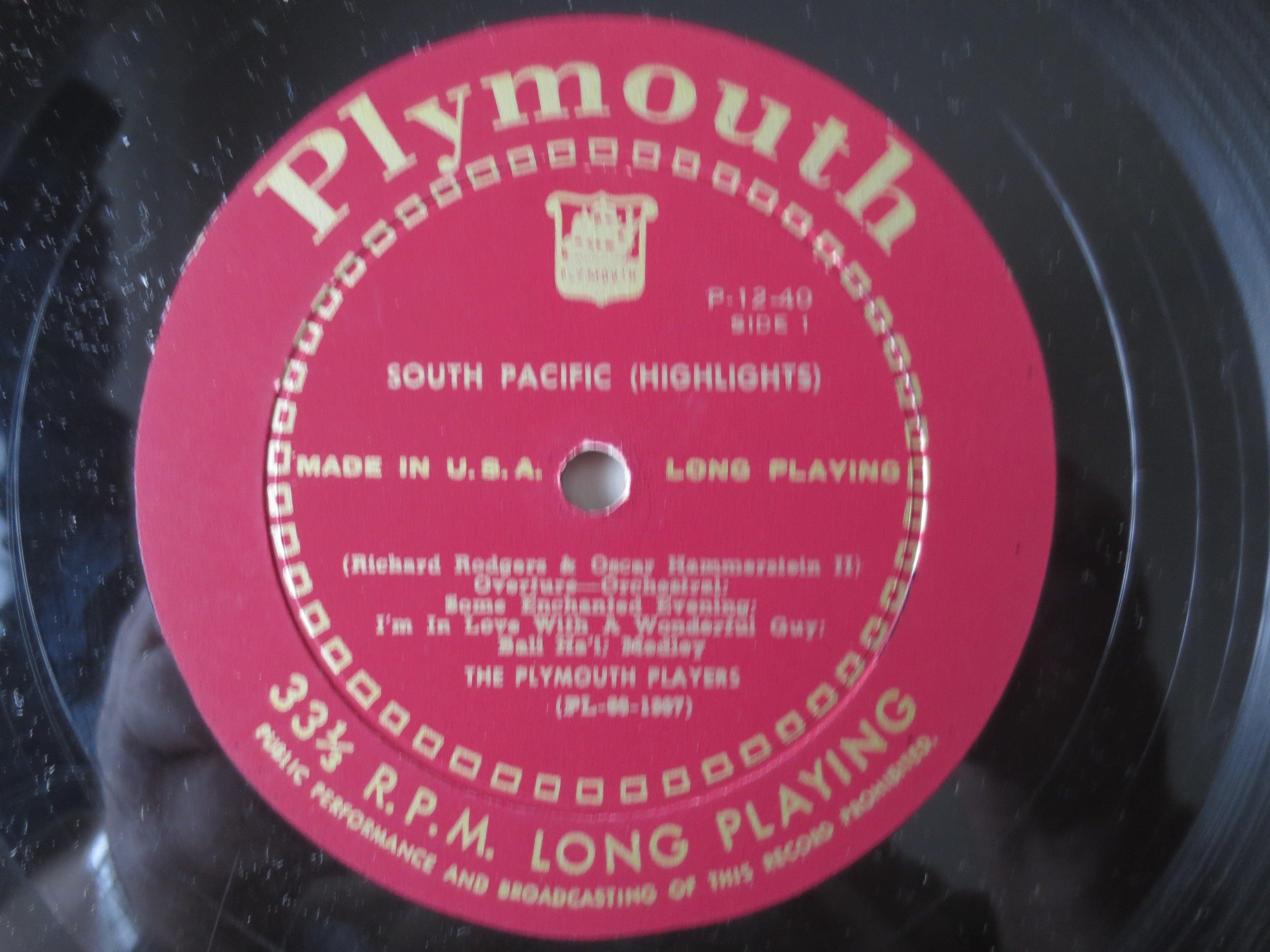 The Plymouth Players – South Pacific (1952) Vinyl LP