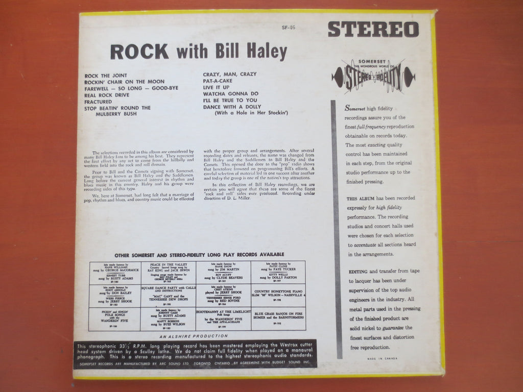 BILL HALEY & The Comets, Rock With, Vintage Album, 1957 Record, Vinyl LP
