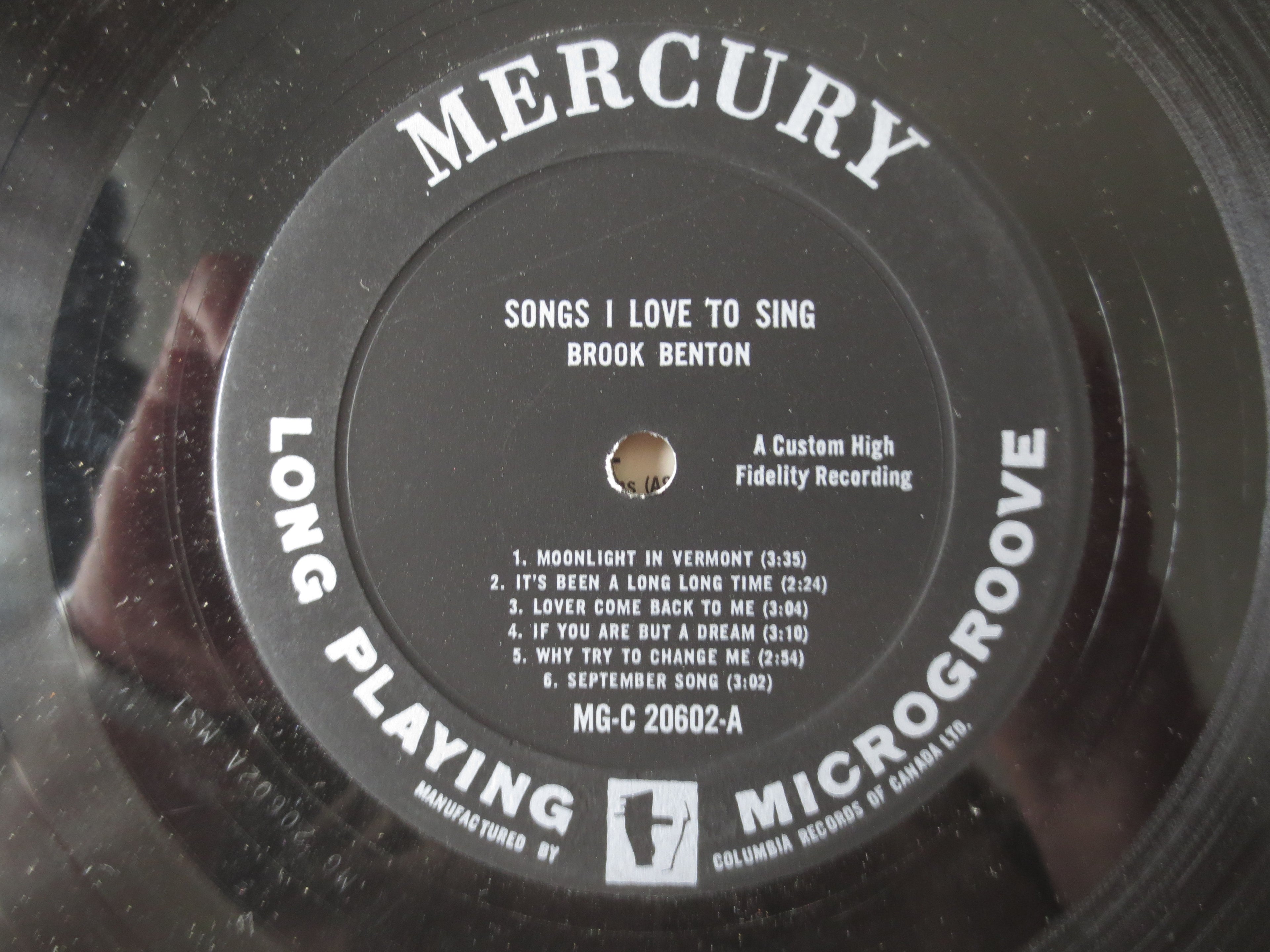 Brook Benton – Songs I Love to Sing (1960) Vinyl LP