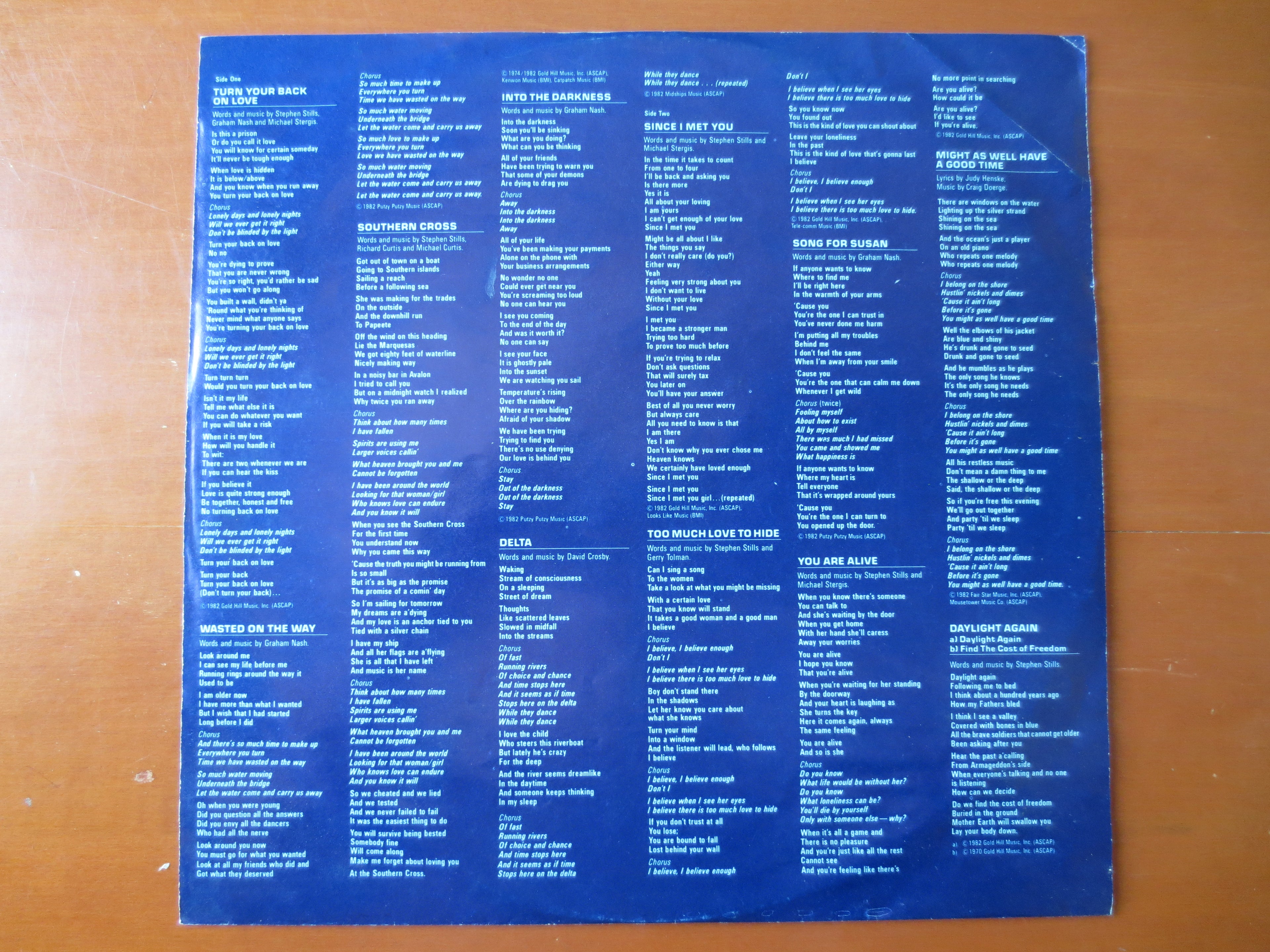 CROSBY STILLS & NASH, Daylight Again, Vintage Album, 1982 Record, Vinyl Lp