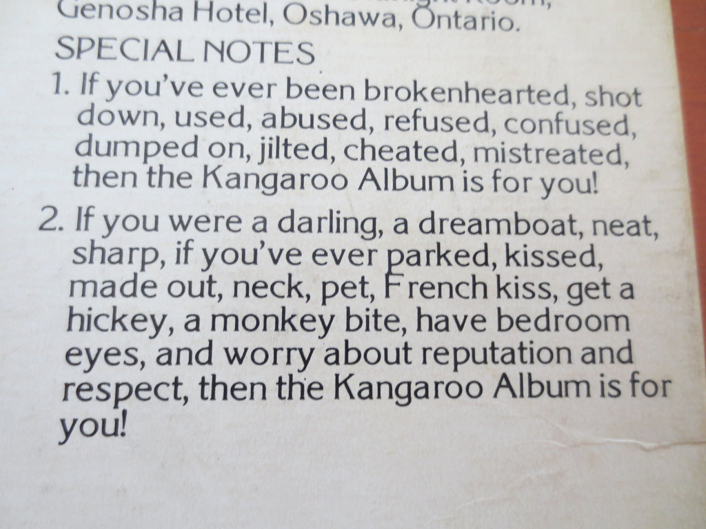 The KANGAROO, Restricted Adult Humor, Vintage Comedy Album, 1970 Record, Vinyl Lp