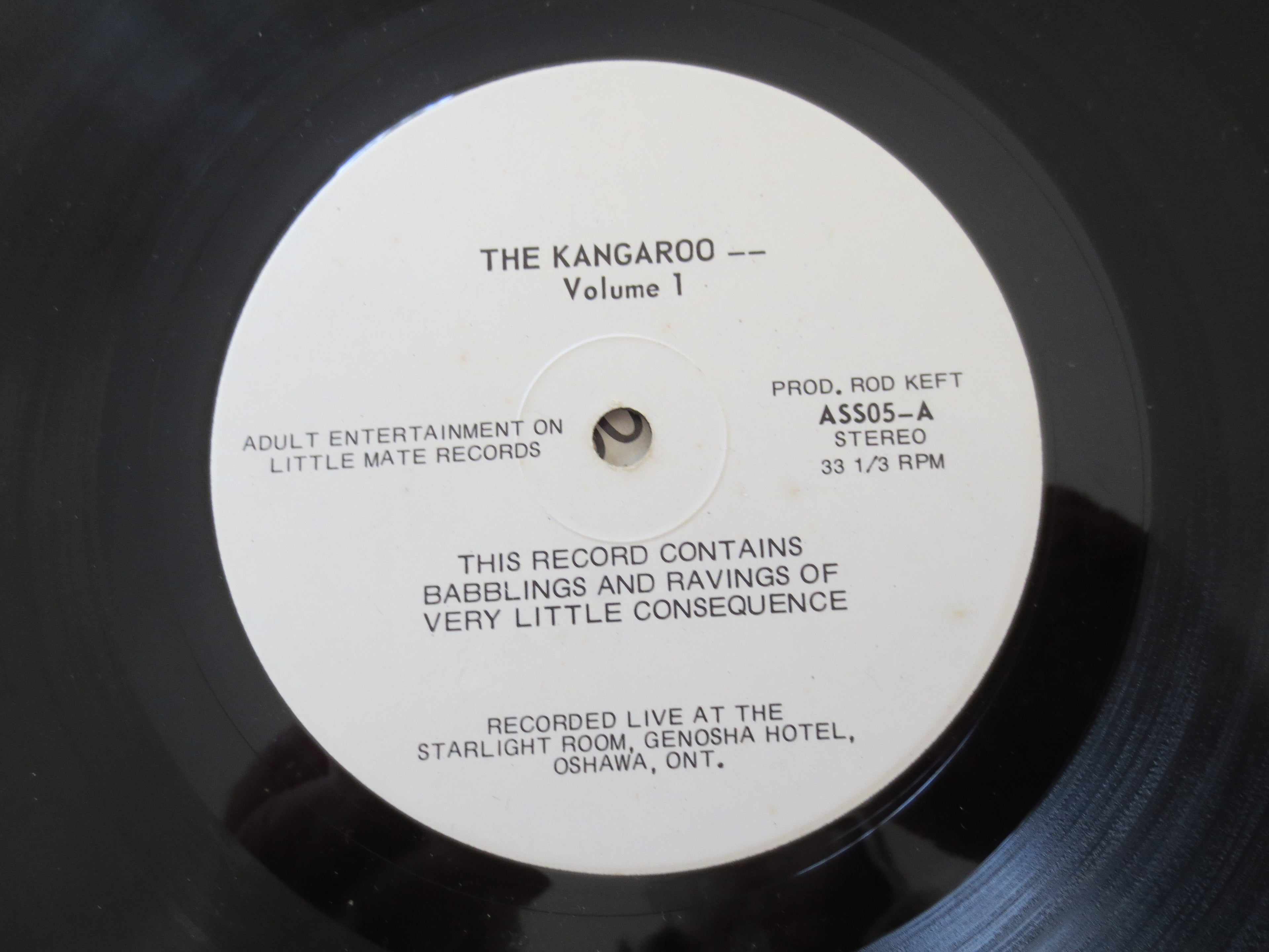 The KANGAROO, Restricted Adult Humor, Vintage Comedy Album, 1970 Record, Vinyl Lp
