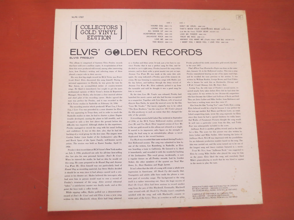 Elvis Presley – Elvis' Golden Records (1978) Gold Vinyl LP
