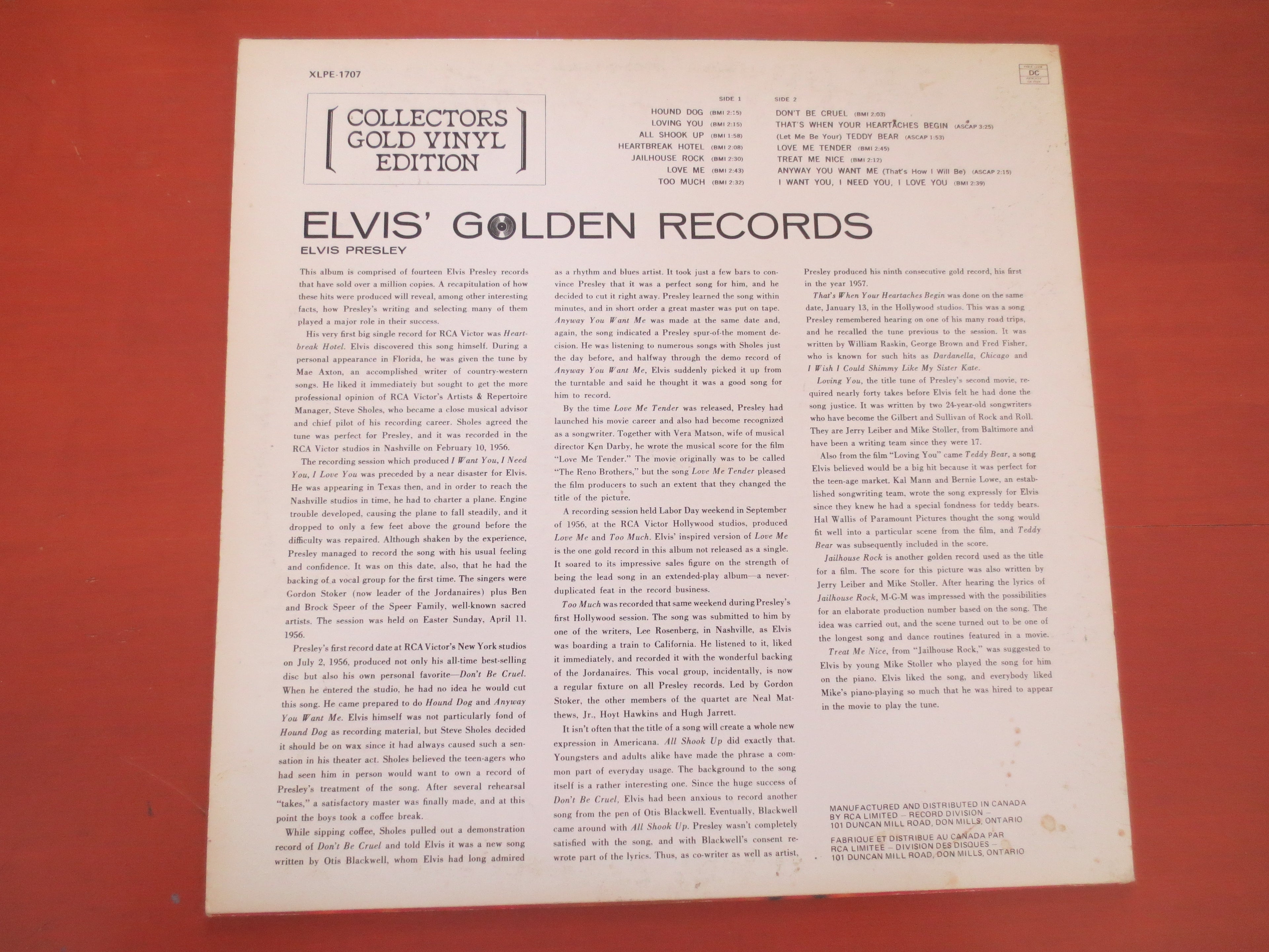 Elvis Presley – Elvis' Golden Records (1978) Gold Vinyl LP