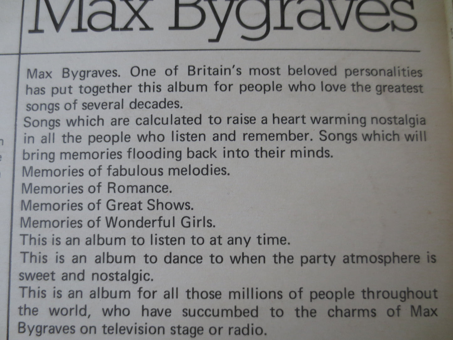 MAX BYGRAVES, SING Along Records, Max Bygraves Records, Max Bygraves Albums, Ragtime Records, Honky Tonk Album, 1971 Record