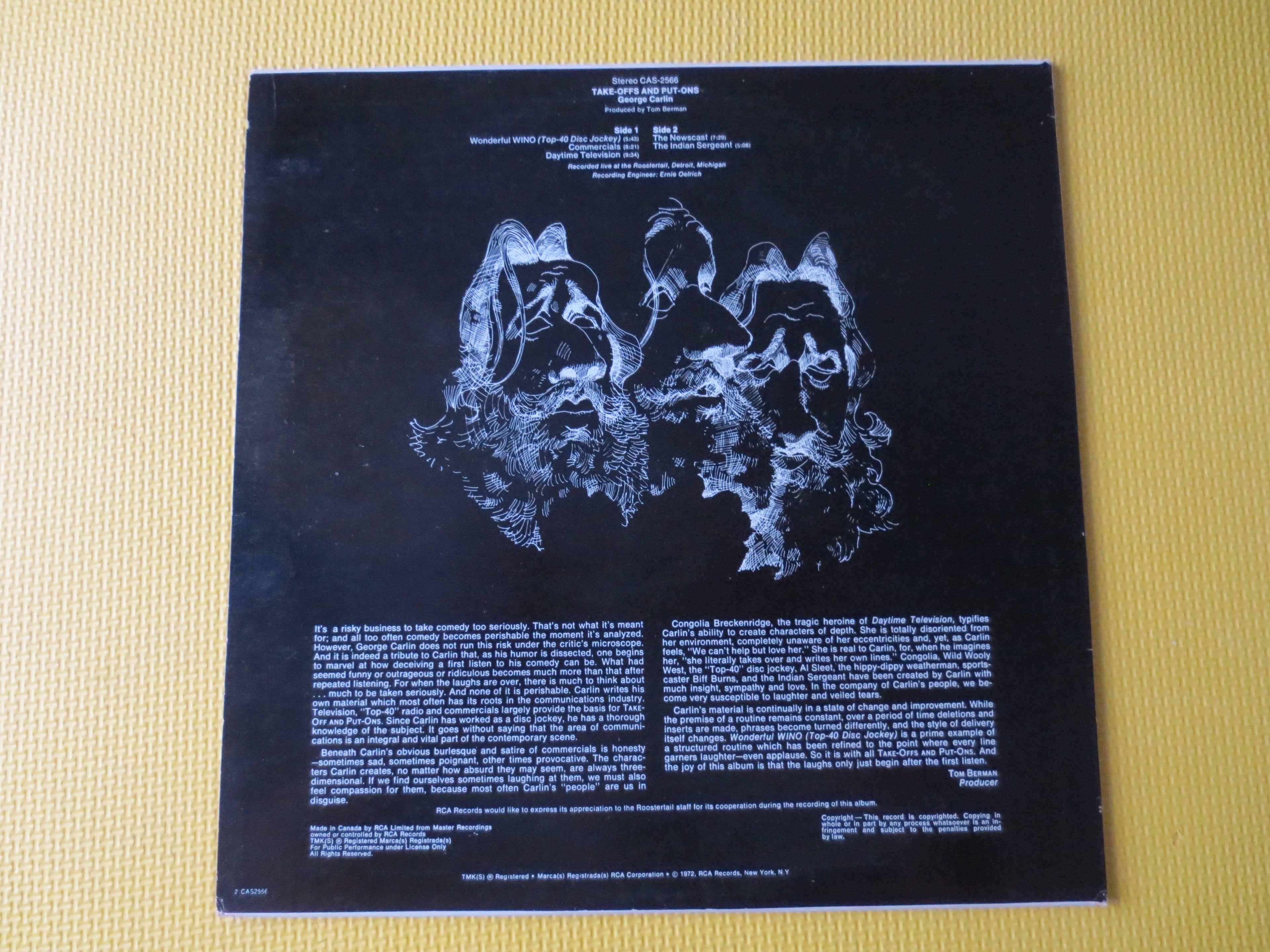 George Carlin – Take-Offs and Put-Ons (1972) Vinyl LP