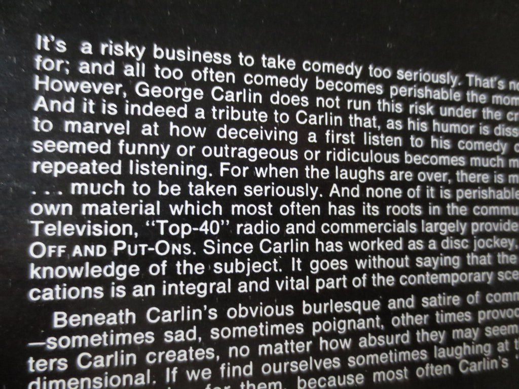 George Carlin – Take-Offs and Put-Ons (1972) Vinyl LP