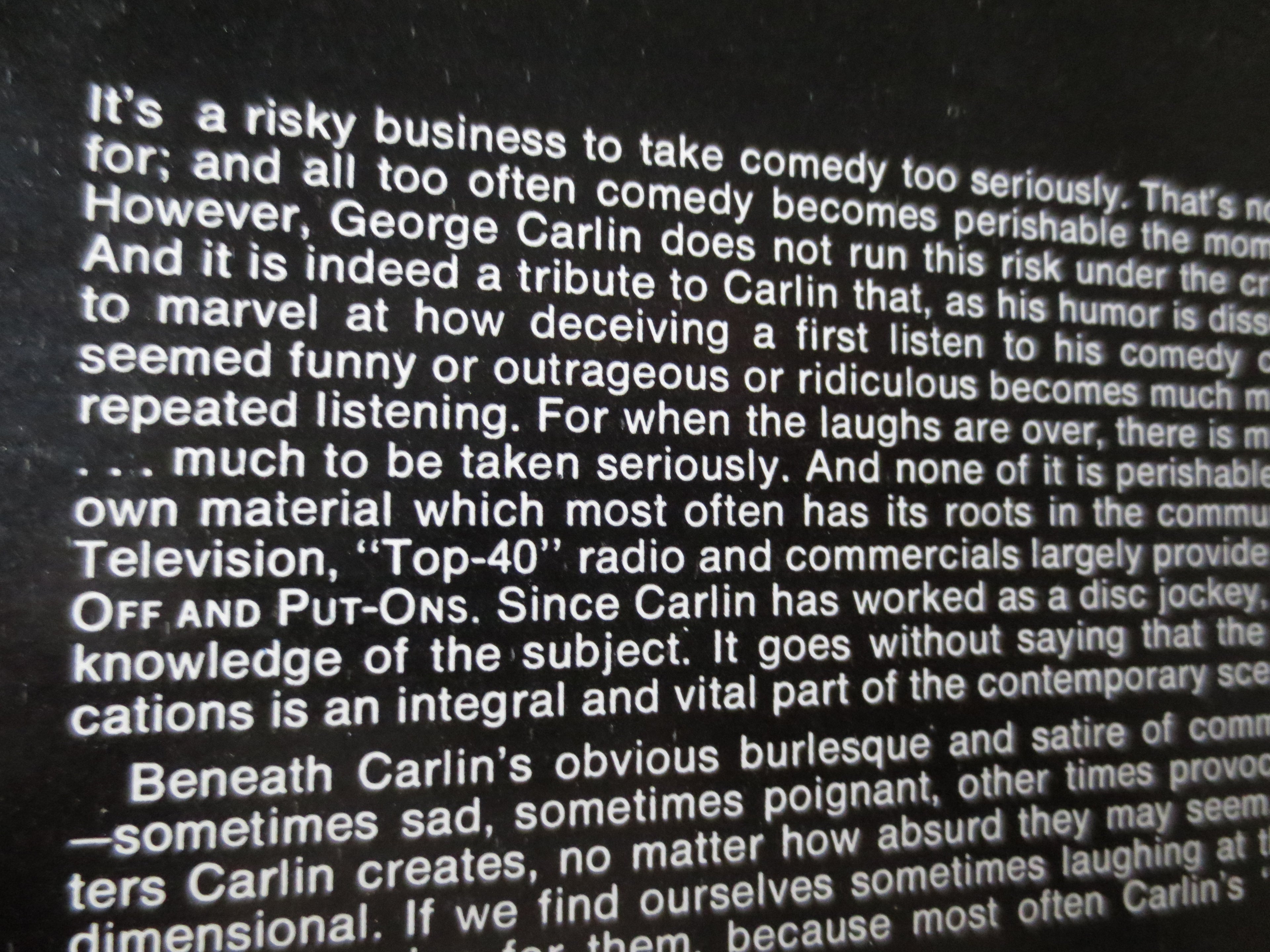 George Carlin – Take-Offs and Put-Ons (1972) Vinyl LP