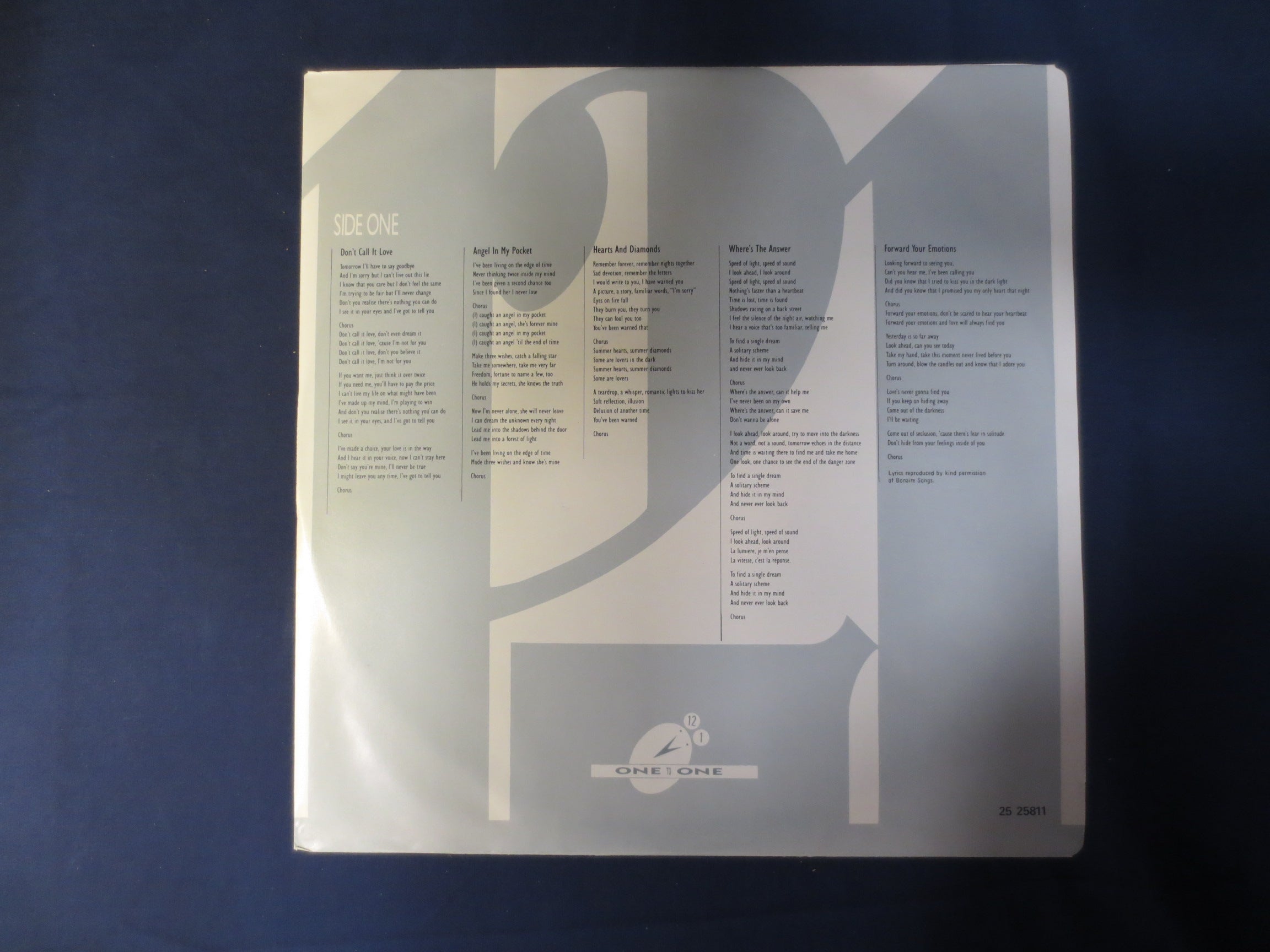 One to One – Forward Your Emotions (1985) Vinyl LP