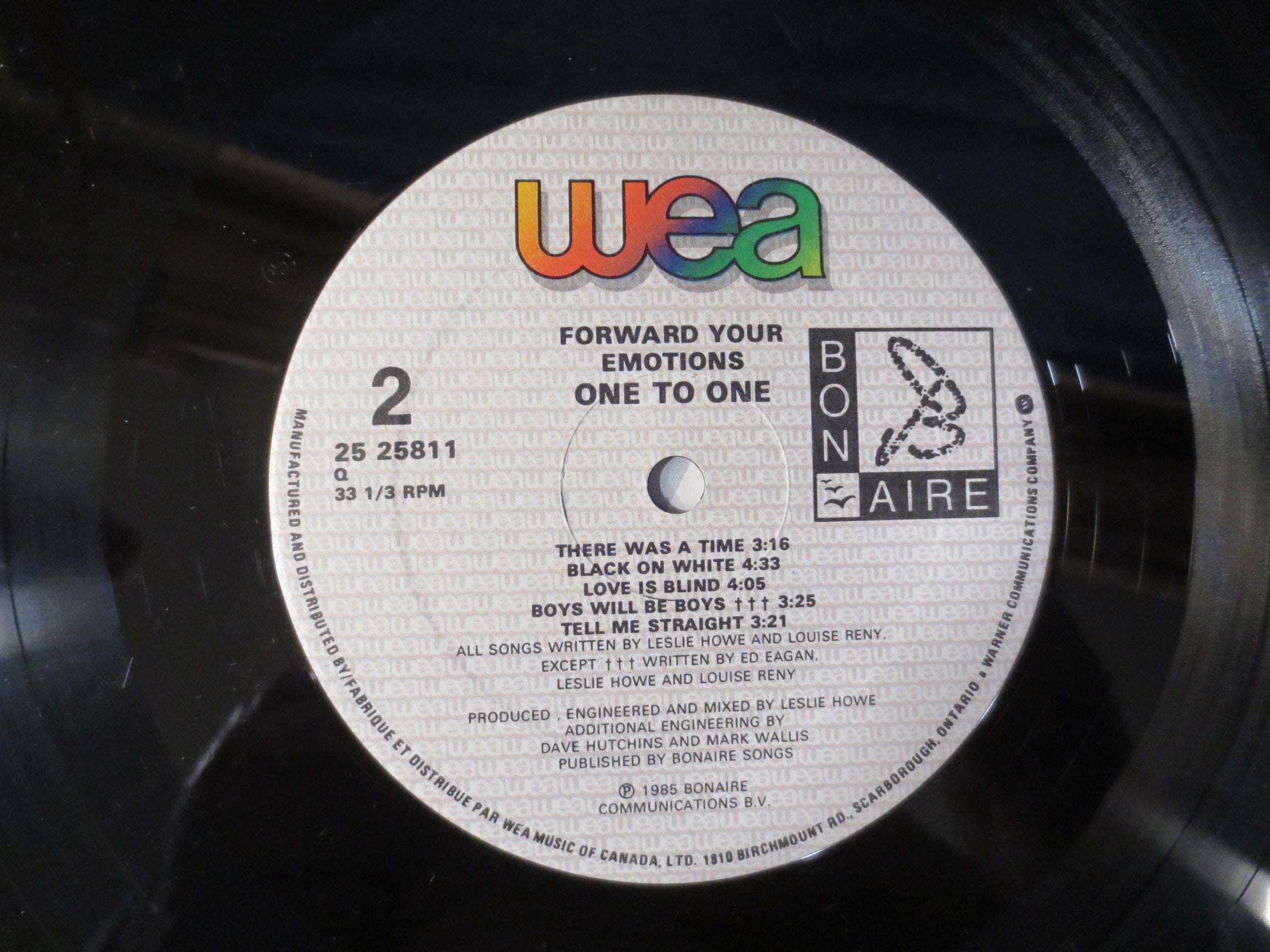 One to One – Forward Your Emotions (1985) Vinyl LP