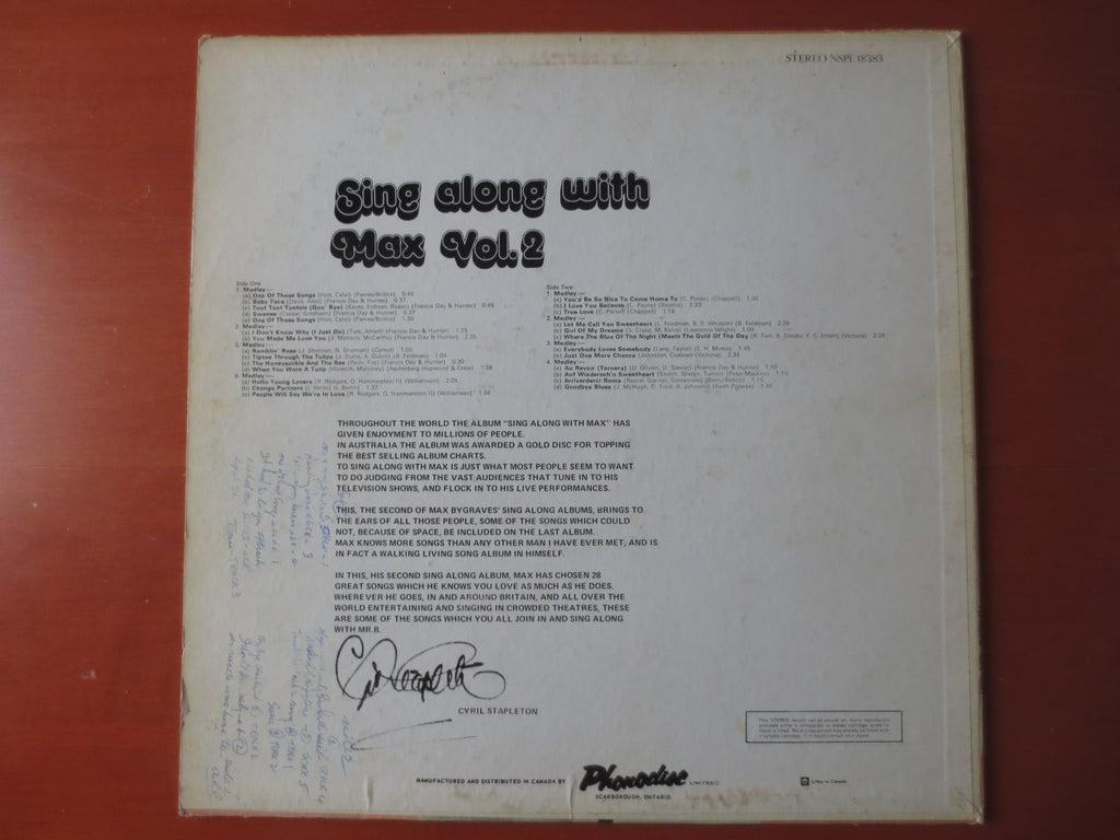Max Bygraves – Sing Along With Max Vol. 2 (1972) Vinyl LP