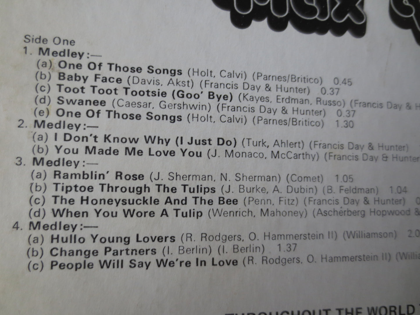 MAX BYGRAVES, SING Along Records, Max Bygraves Records, Max Bygraves Albums, Ragtime Records, Honky Tonk Album, 1972 Record