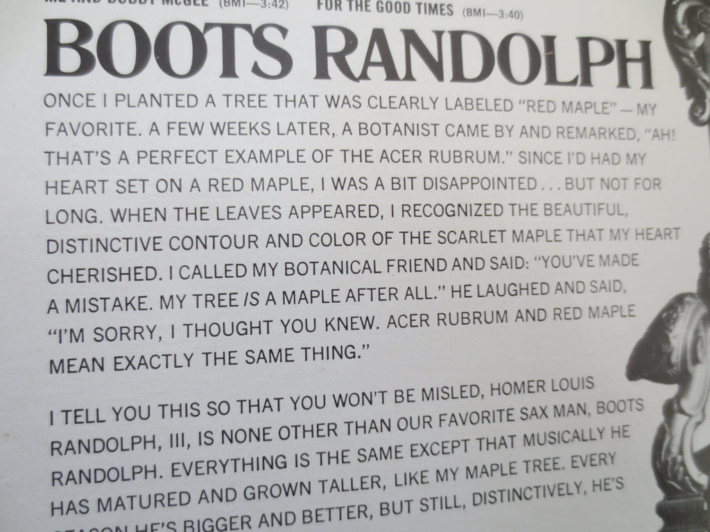Boots Randolph – Homer Louis Randolph III (1966) Vinyl LP