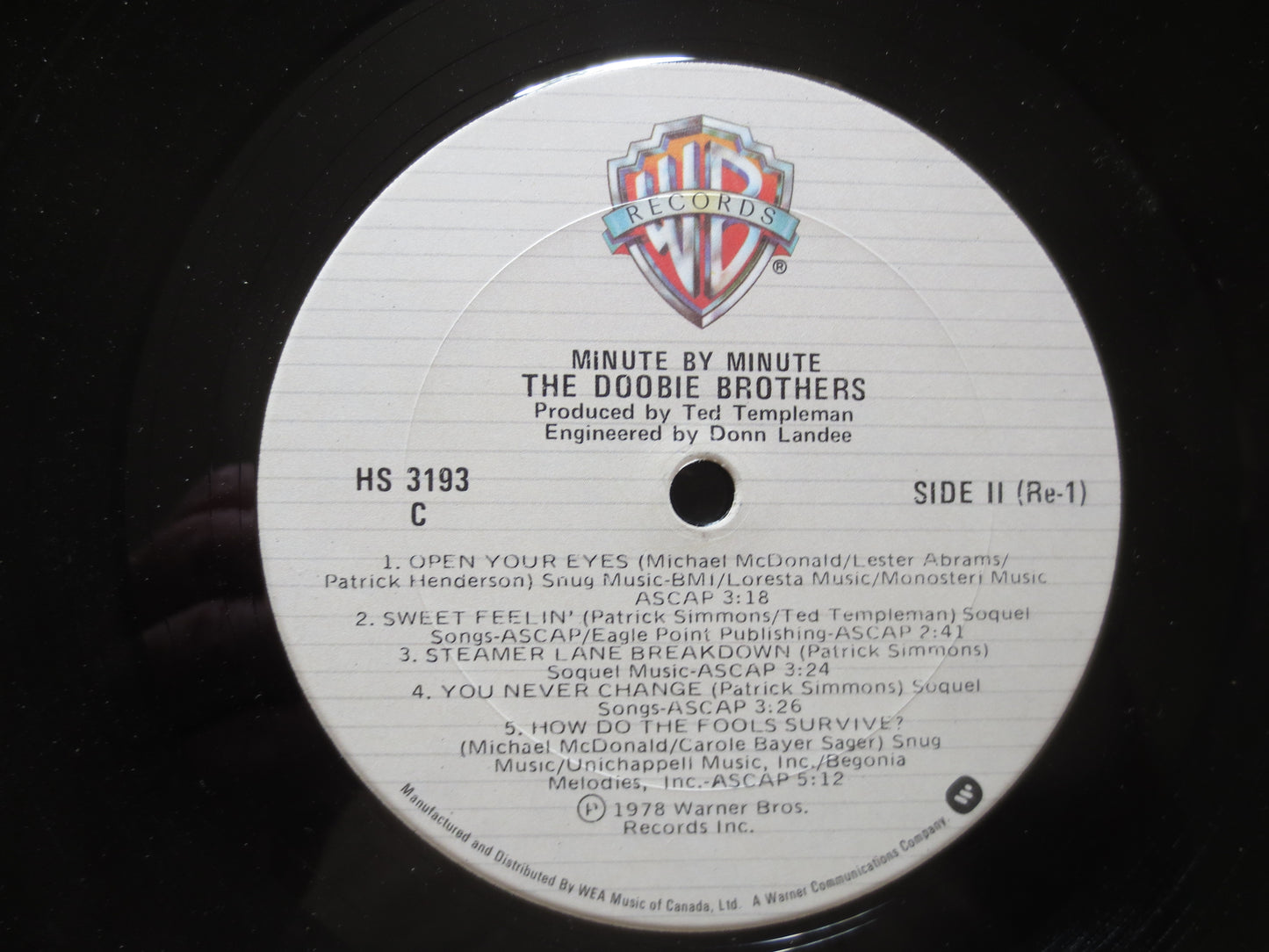 The DOOBIE BROTHERS, MINUTE by Minute, Rock Record, Rock Vinyl, Vinyl Record, Vintage Vinyl, Records, Vinyl, 1978 Records