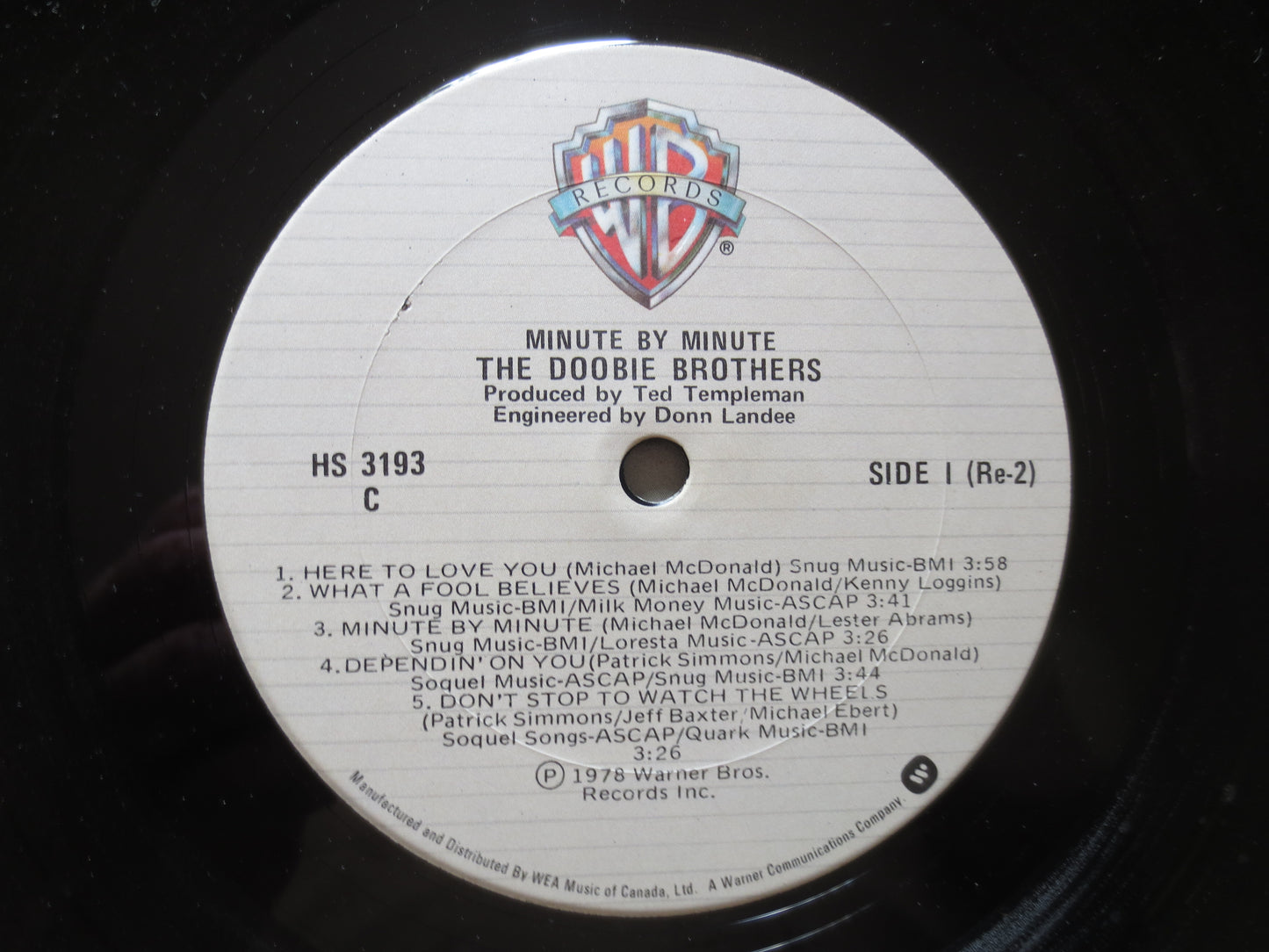 The DOOBIE BROTHERS, MINUTE by Minute, Rock Record, Rock Vinyl, Vinyl Record, Vintage Vinyl, Records, Vinyl, 1978 Records