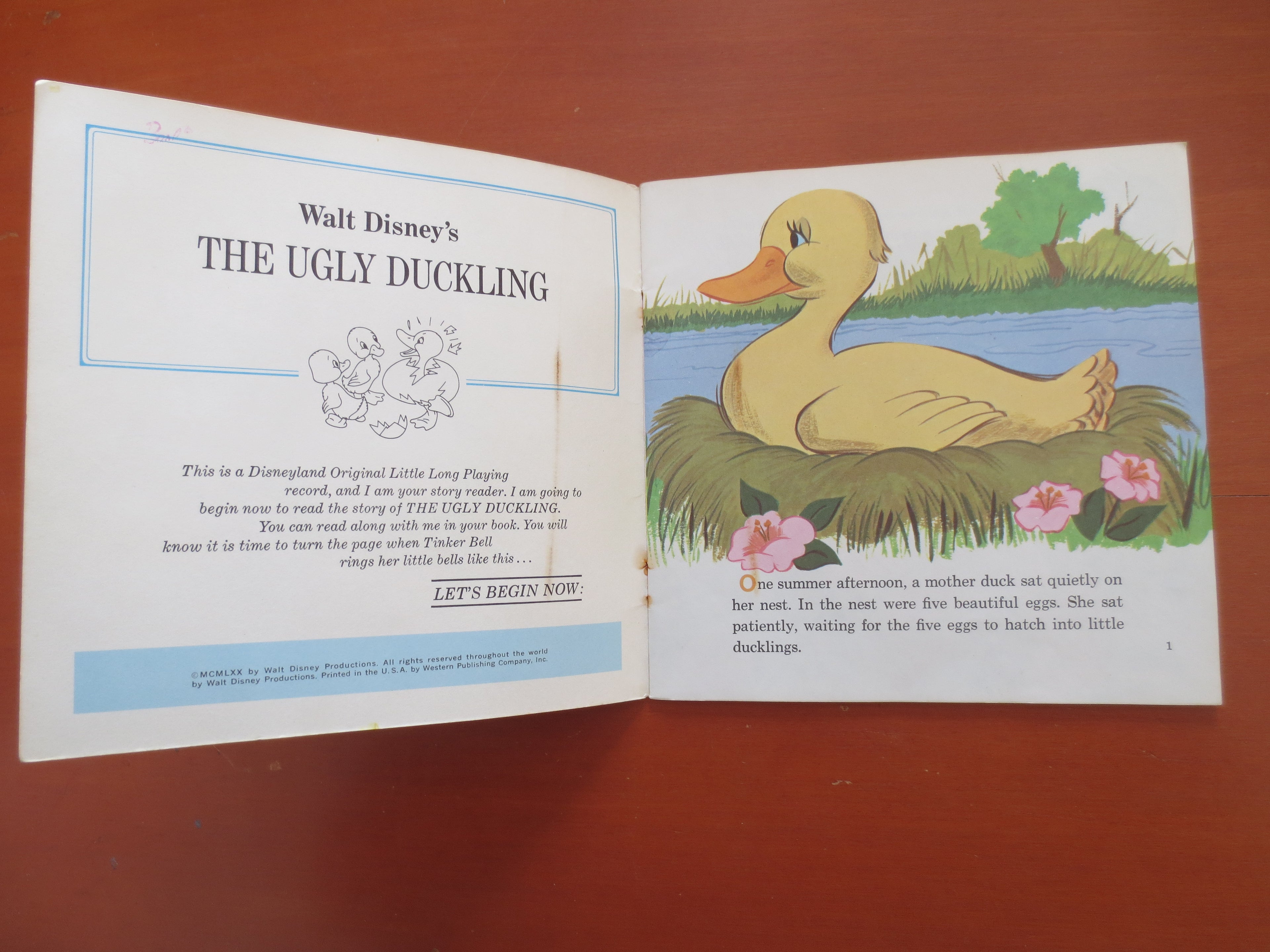 The UGLY DUCKLING, DISNEYLAND Records, Disney Album, Disney Records, Disney Vinyl, Kids Lp, Disneyland Vinyl, 1970 Records